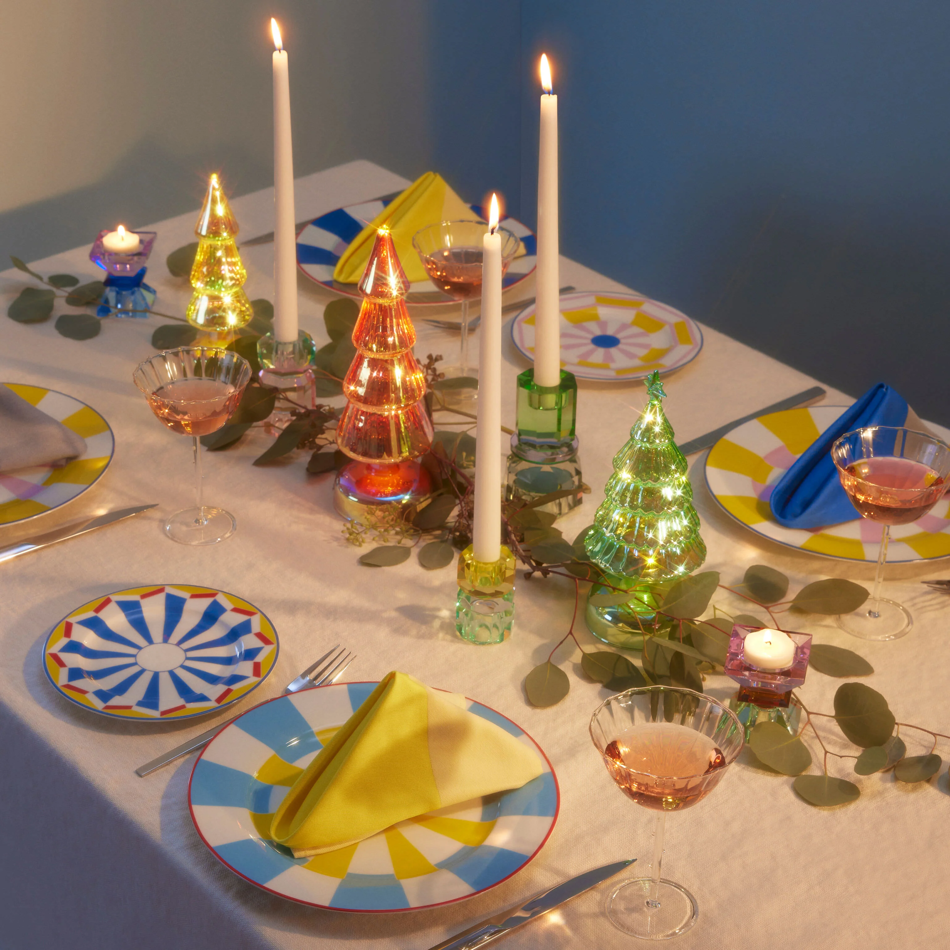 MoMA Colorful LED Lighted Trees - Set of 5 - Small - Multi - Image 3