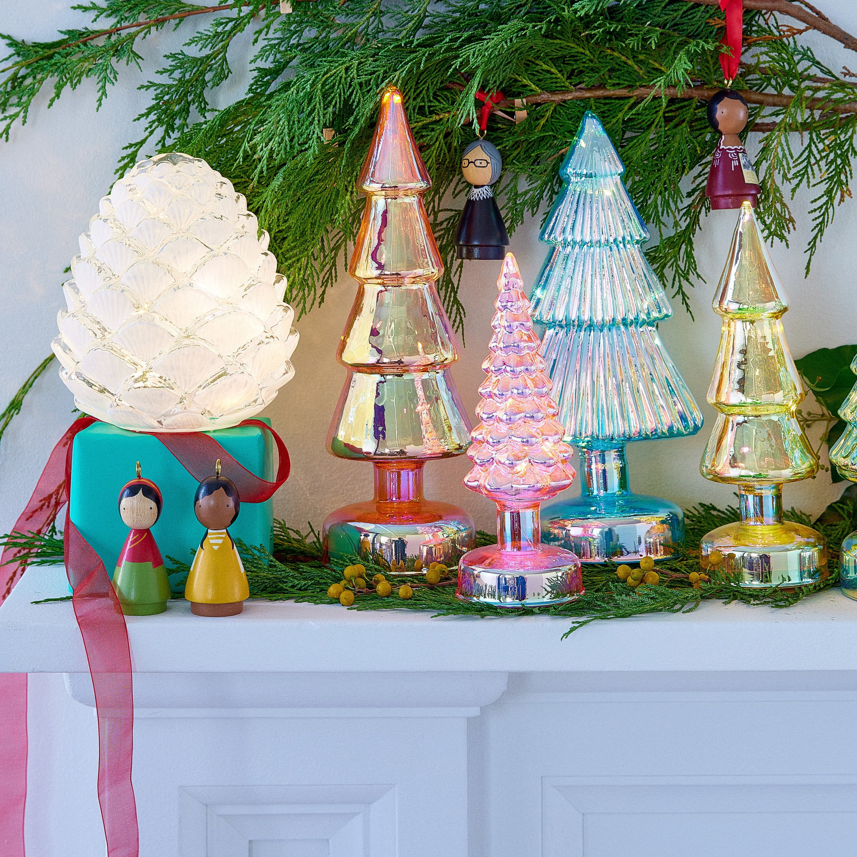 MoMA Colorful LED Lighted Trees - Set of 5 - Small - Multi - Image 6