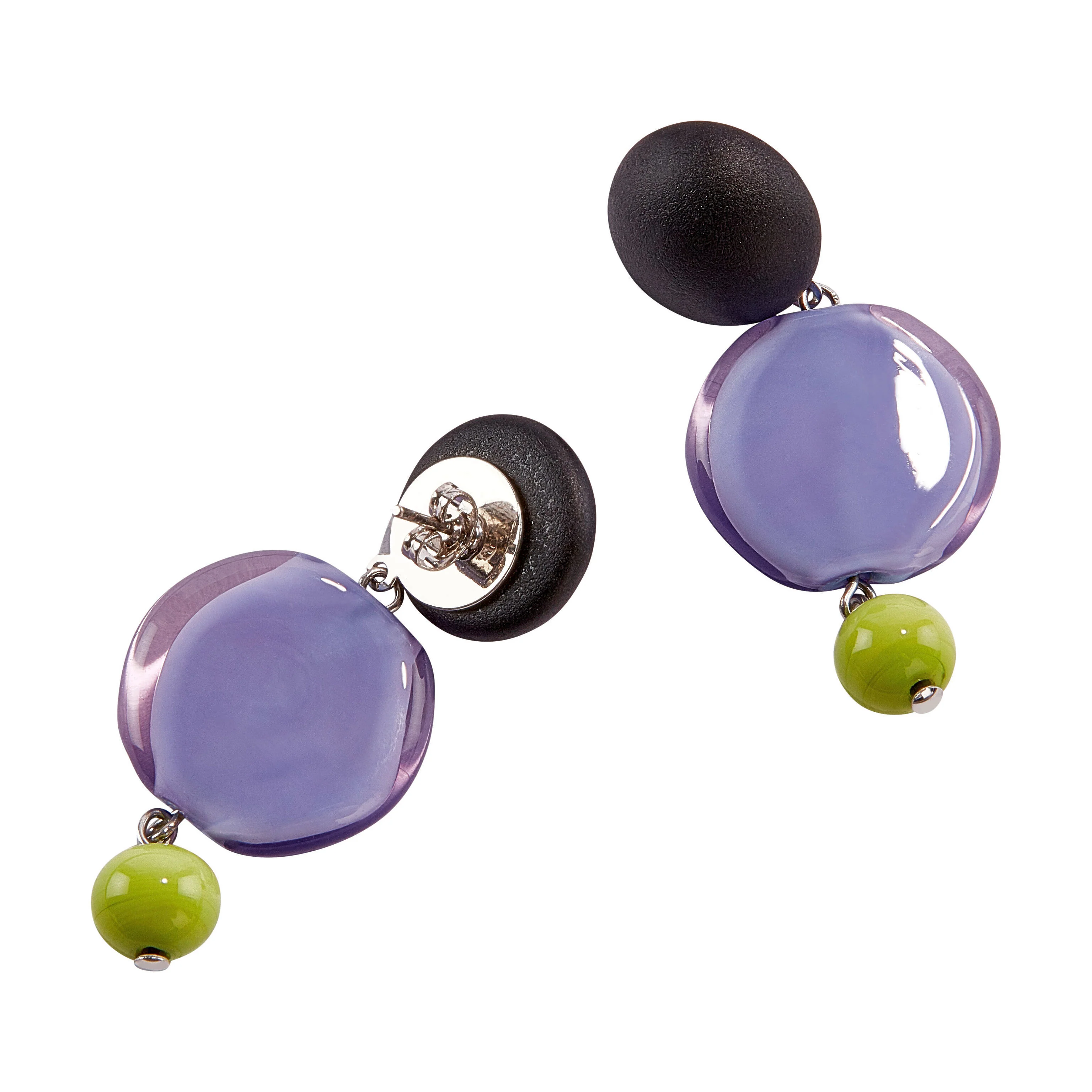 Murano Drop Earrings - Lavender - Image 2