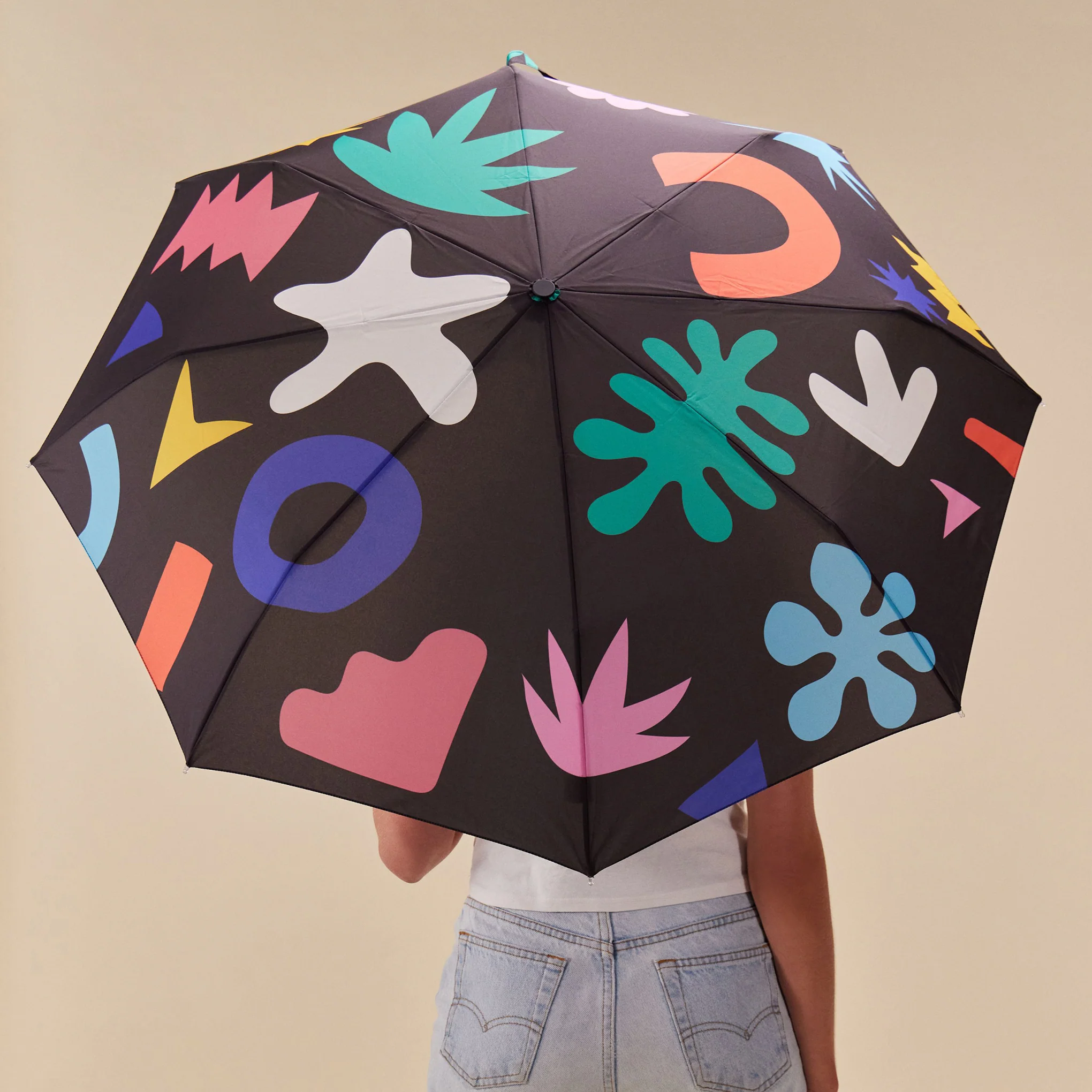 Original Duckhead Recycled Plastic Umbrella - Black/ Multi - Image 2