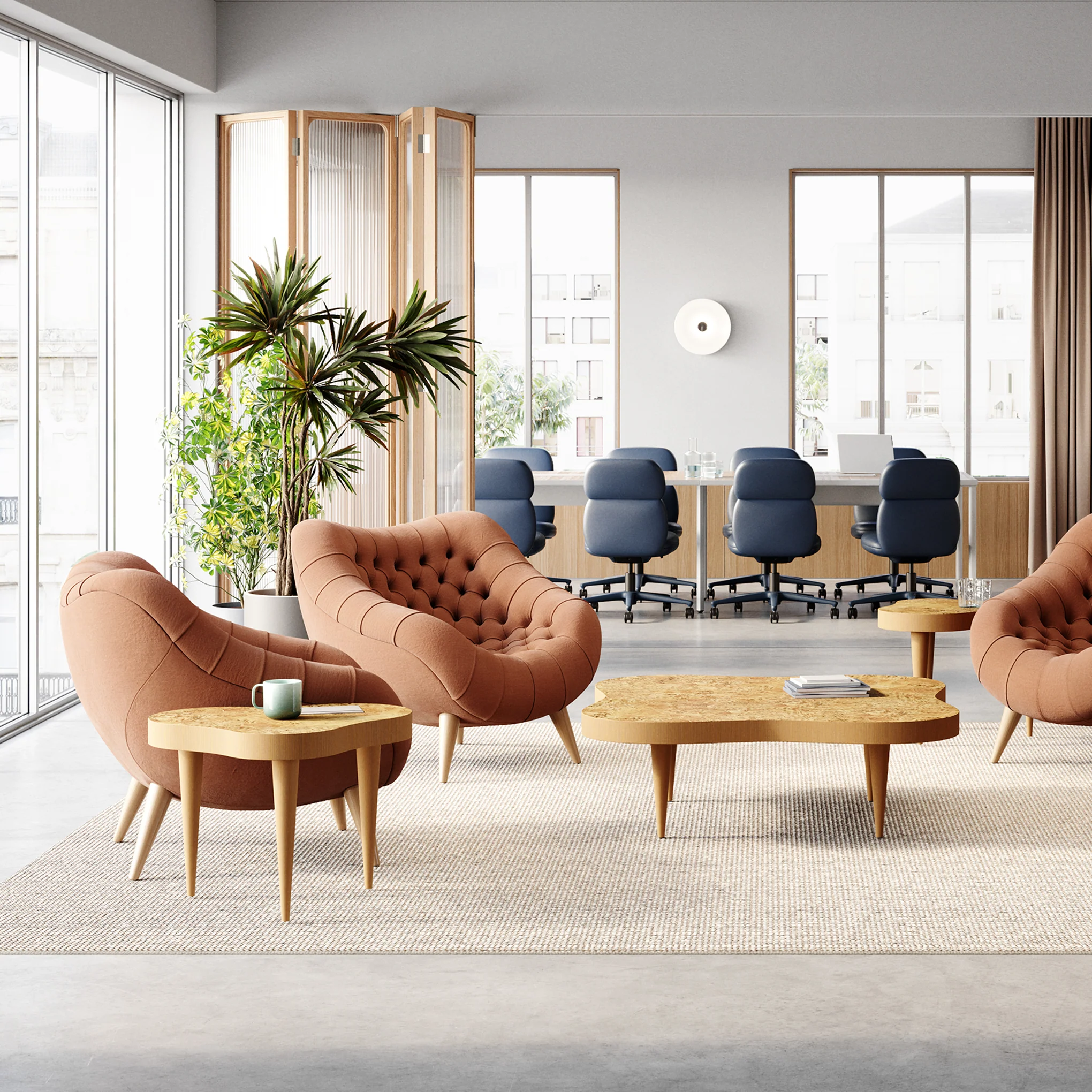 Paldao Coffee Table from Herman Miller - Oak Burl - Image 2