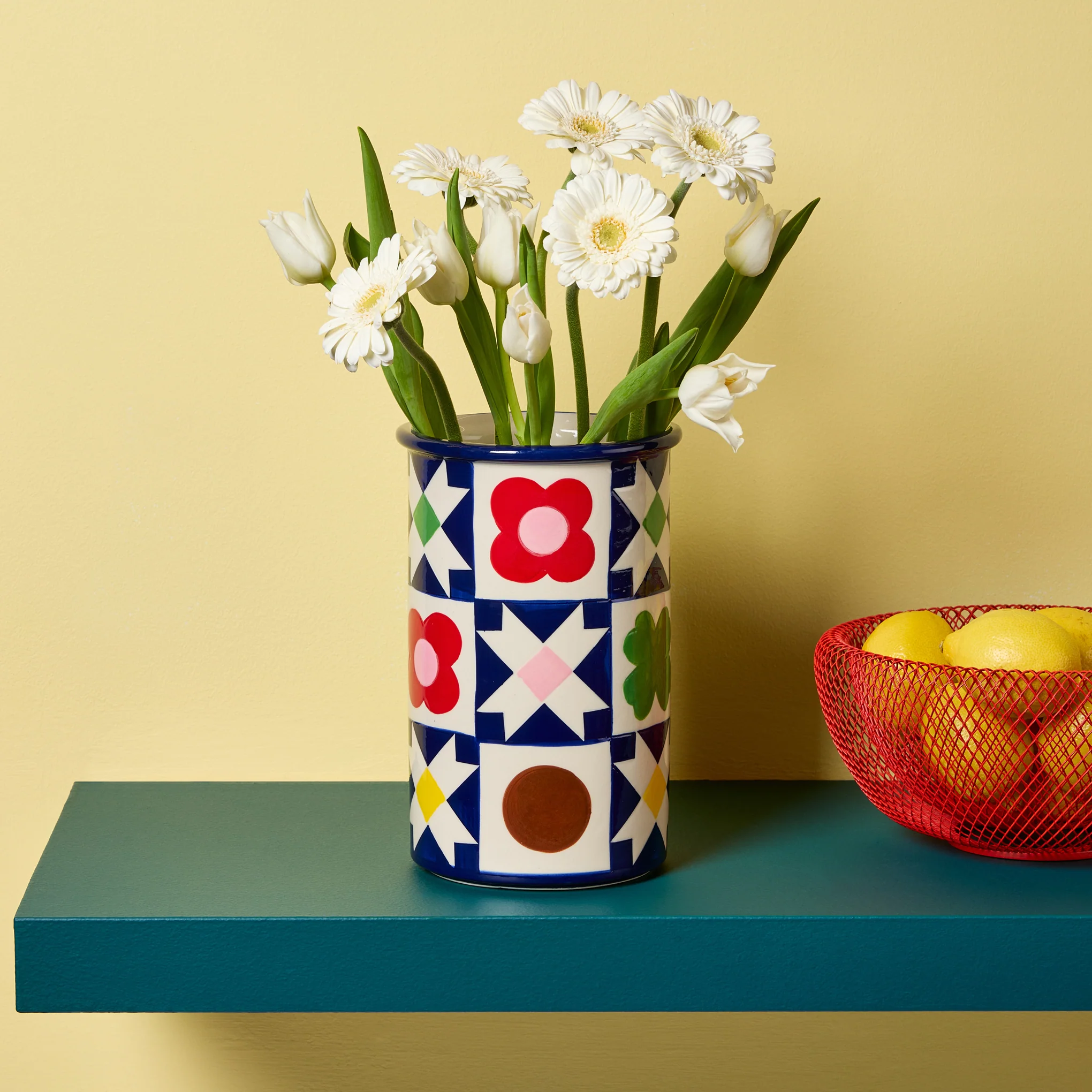 Patch Quilt Ceramic Vase - Image 2