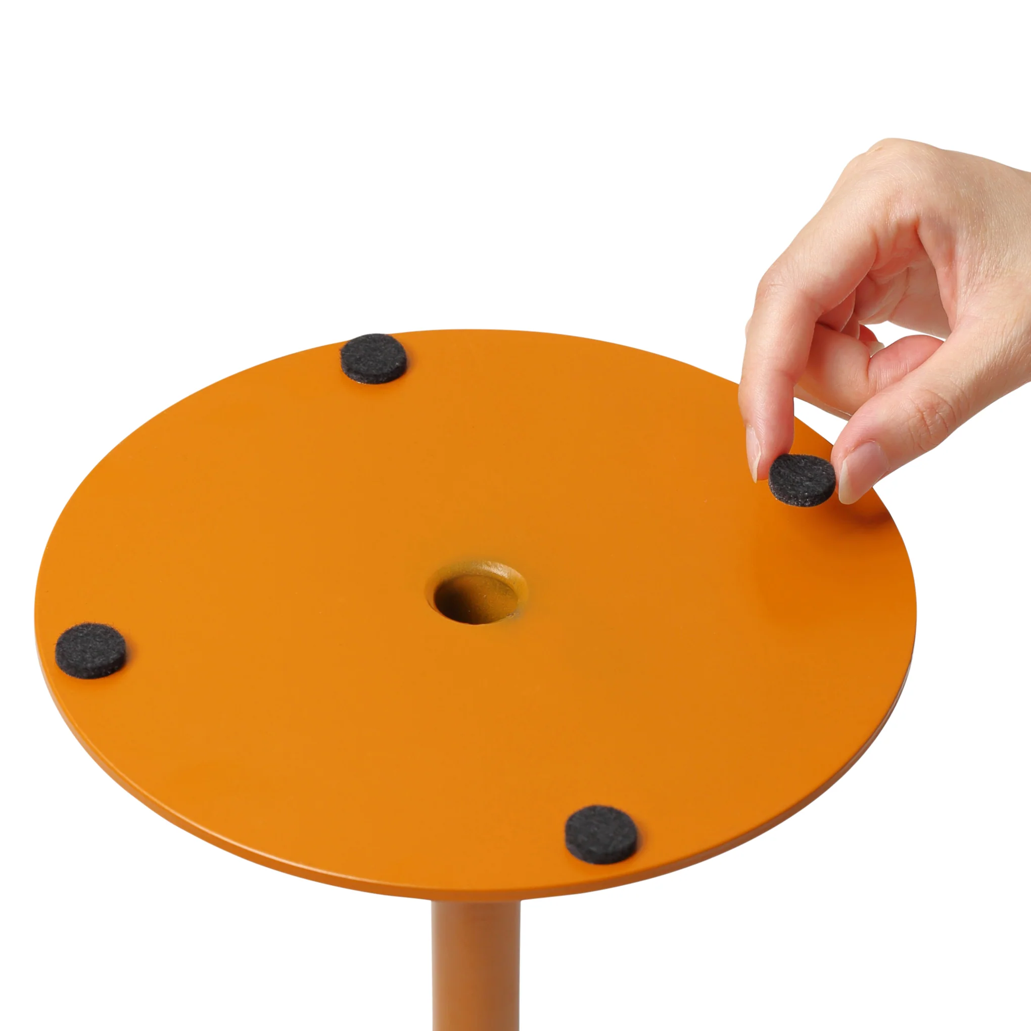Pedestal Side Table - Sand White - Image 3