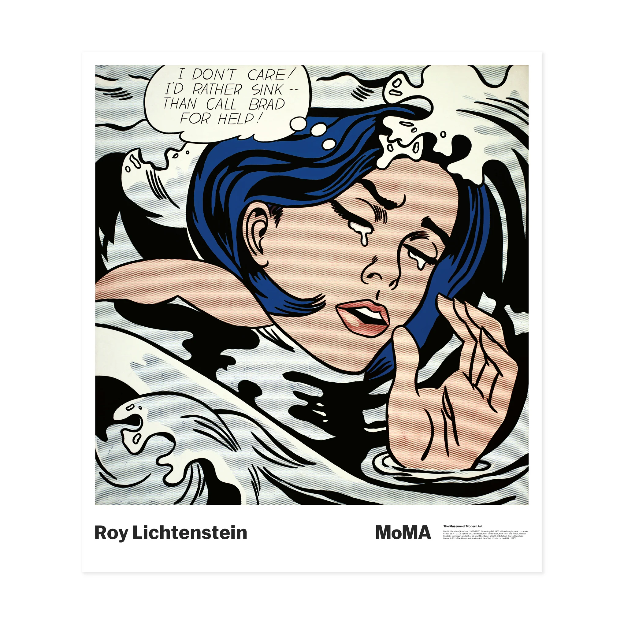 Poster  Lichtenstein: Drowning Girl