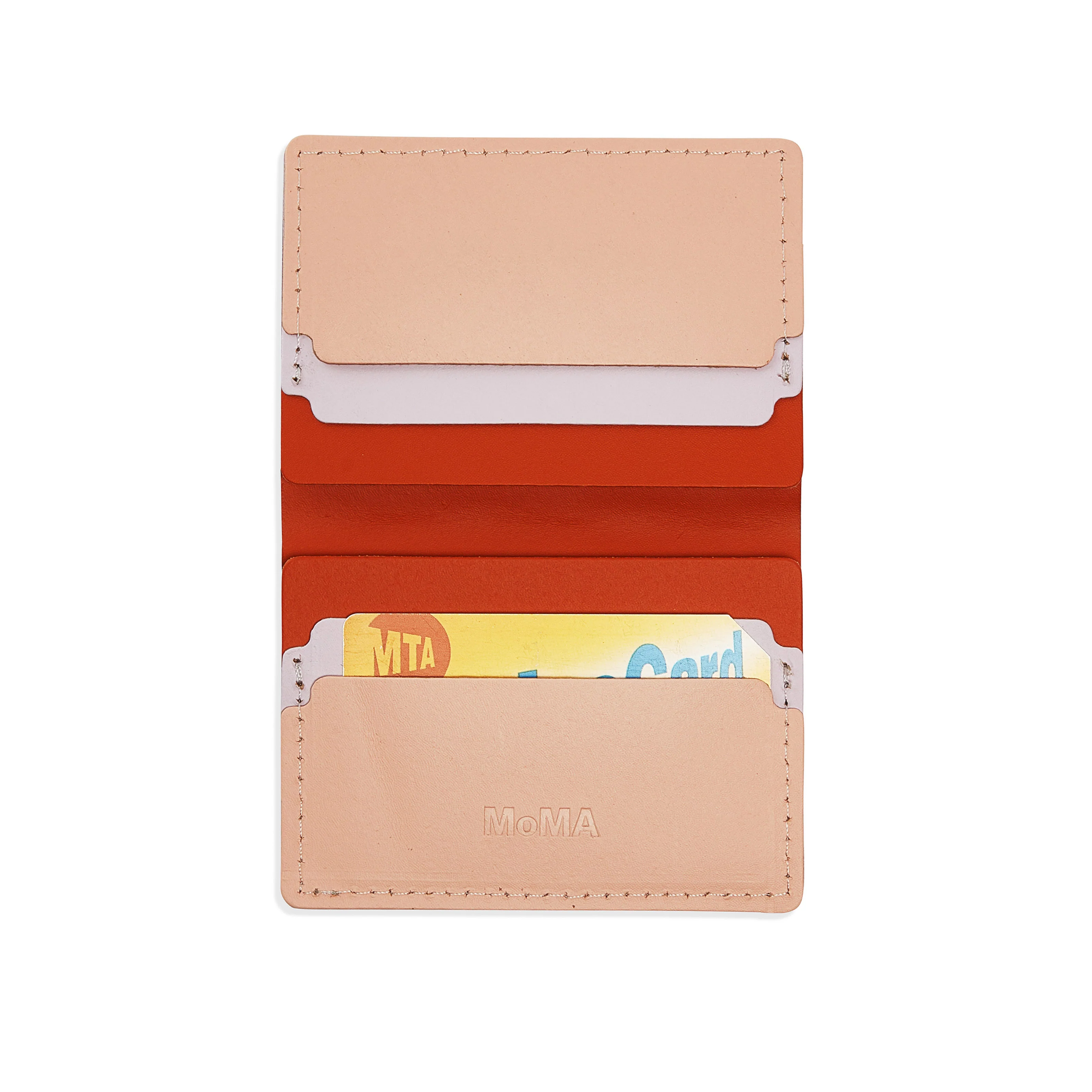 Primary Recycled Leather Wallet - Blue/ Red - Image 9