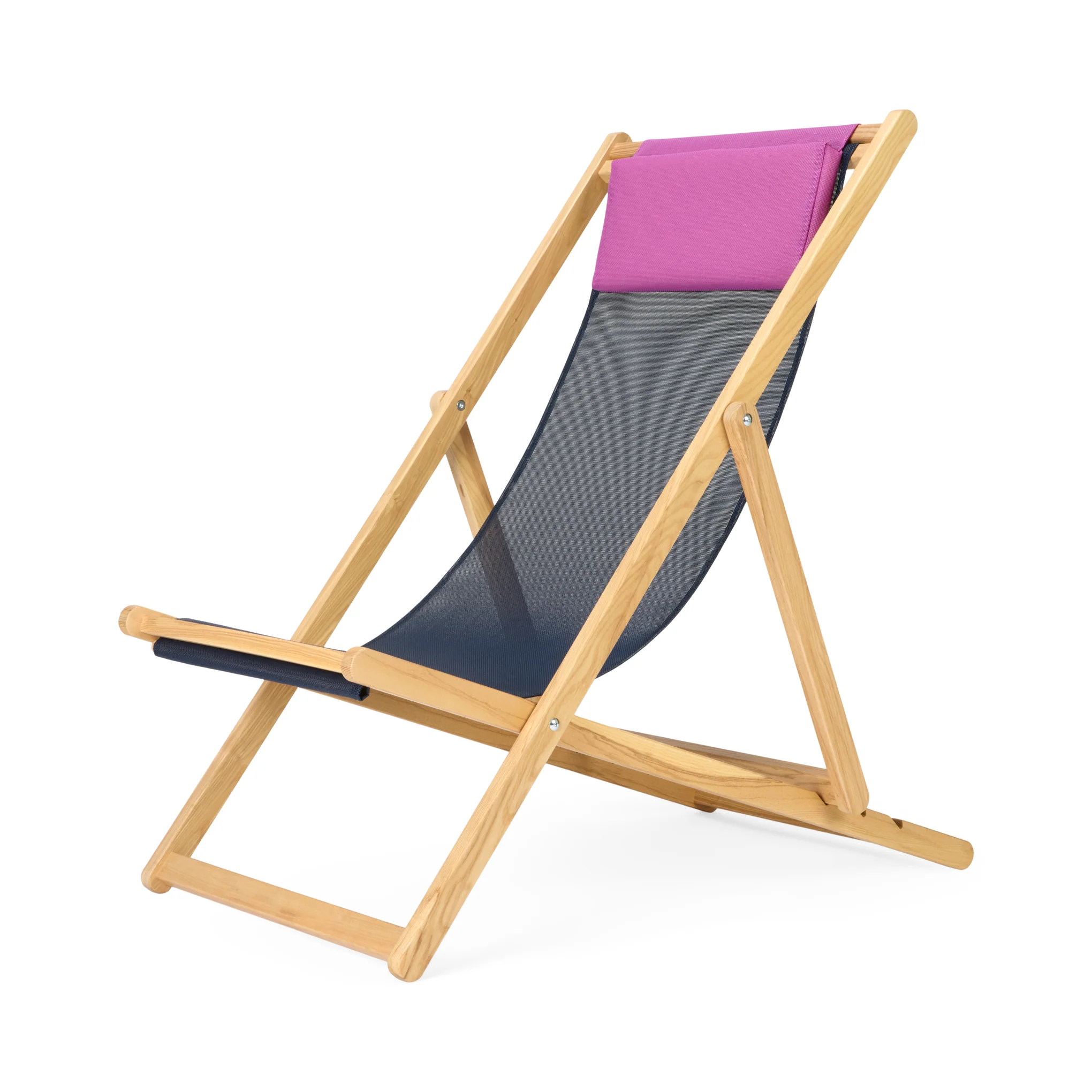 Relax Folding Deck Chair - Lilac/ Blue