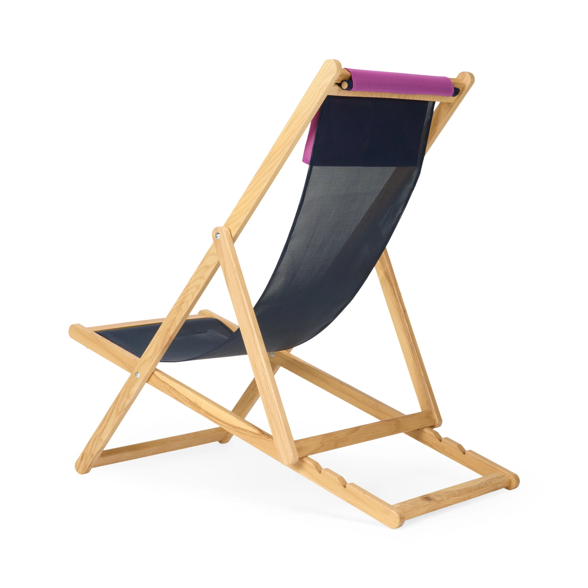 Relax Folding Deck Chair - Lilac/ Blue - Image 4