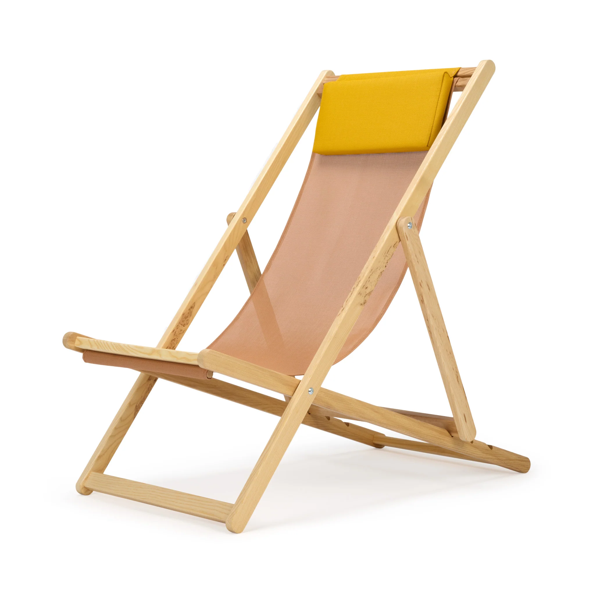 Relax Folding Deck Chair - Tan/ Yellow