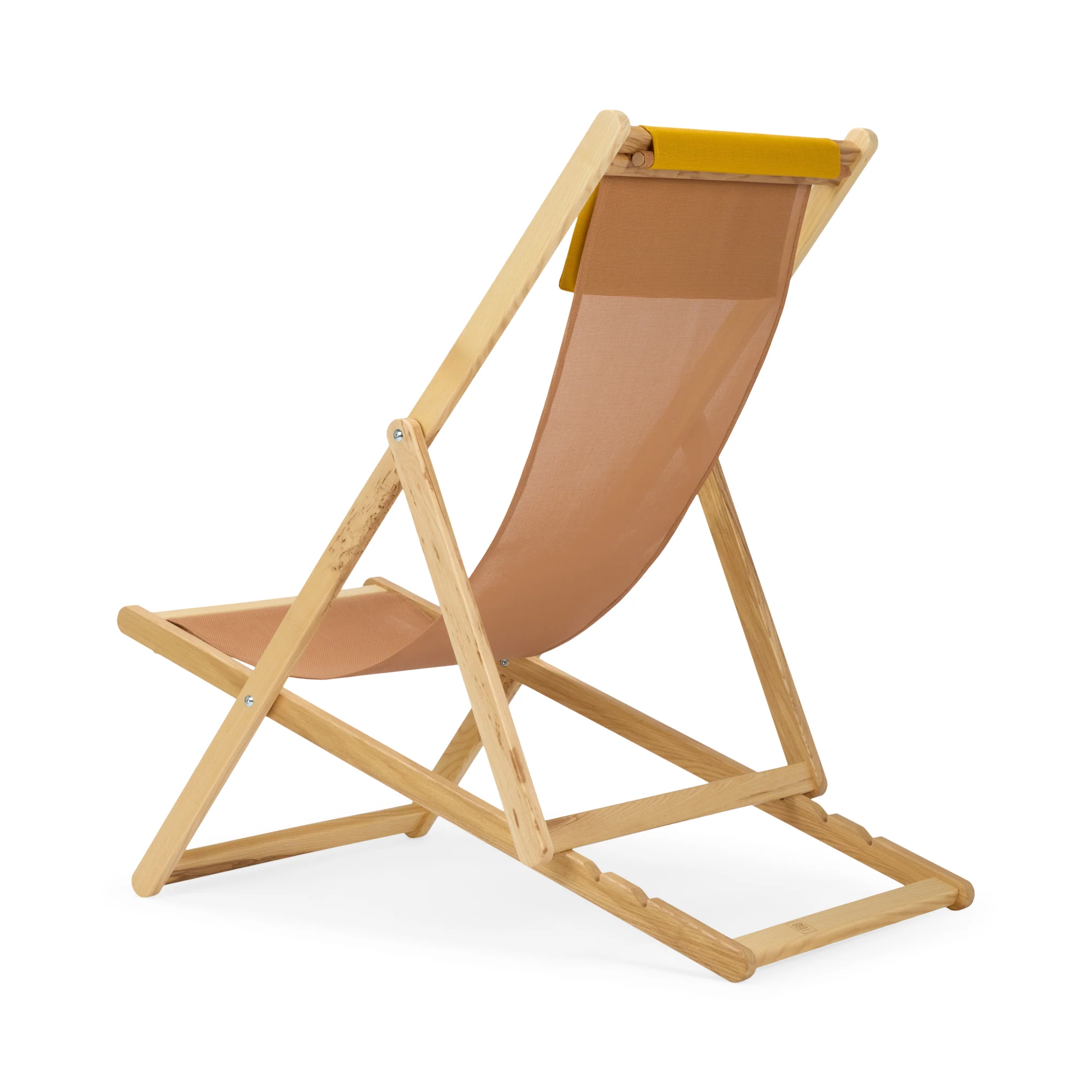 Relax Folding Deck Chair - Tan/ Yellow - Image 4