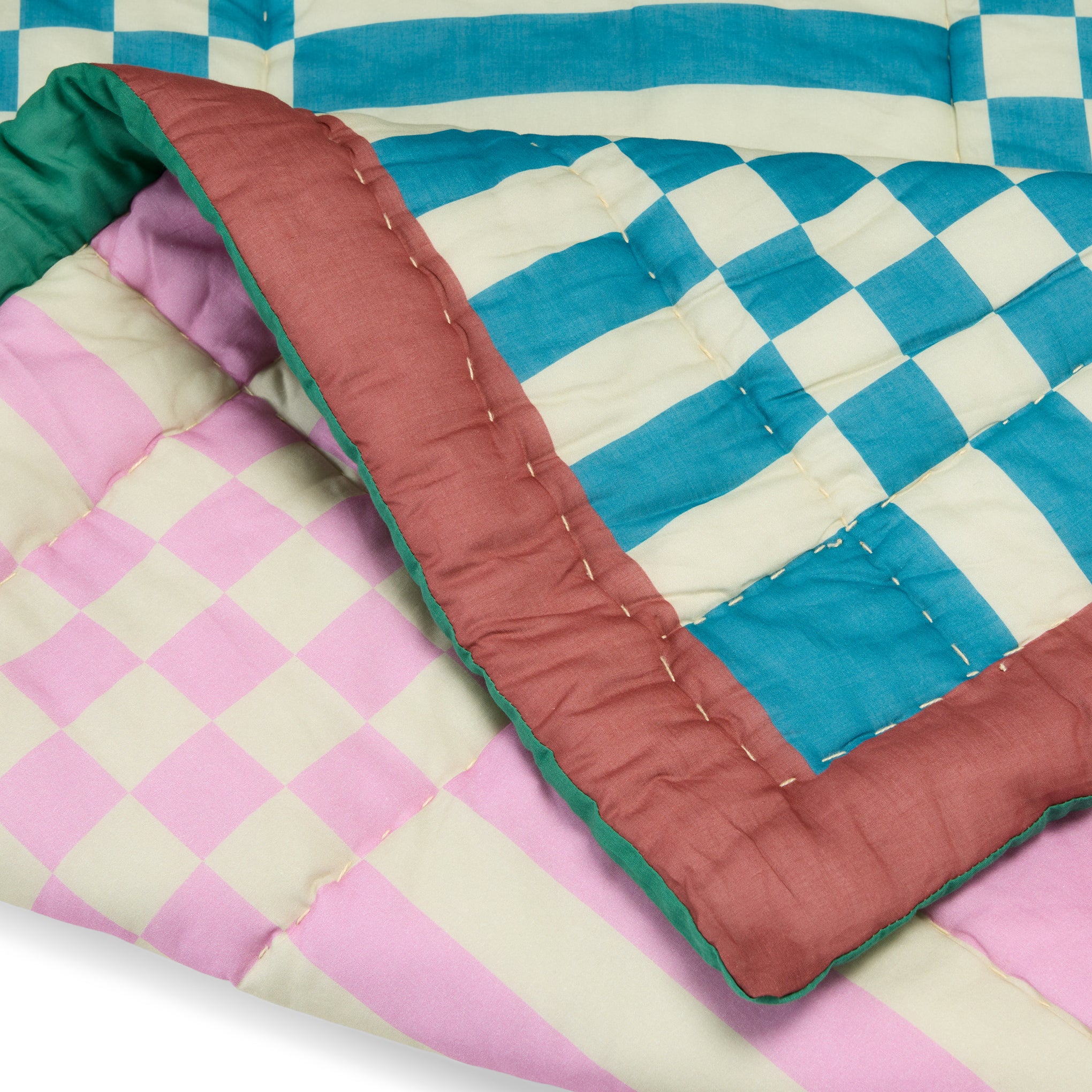 Reversible Cotton Quilt Throw - Domingo - Image 5