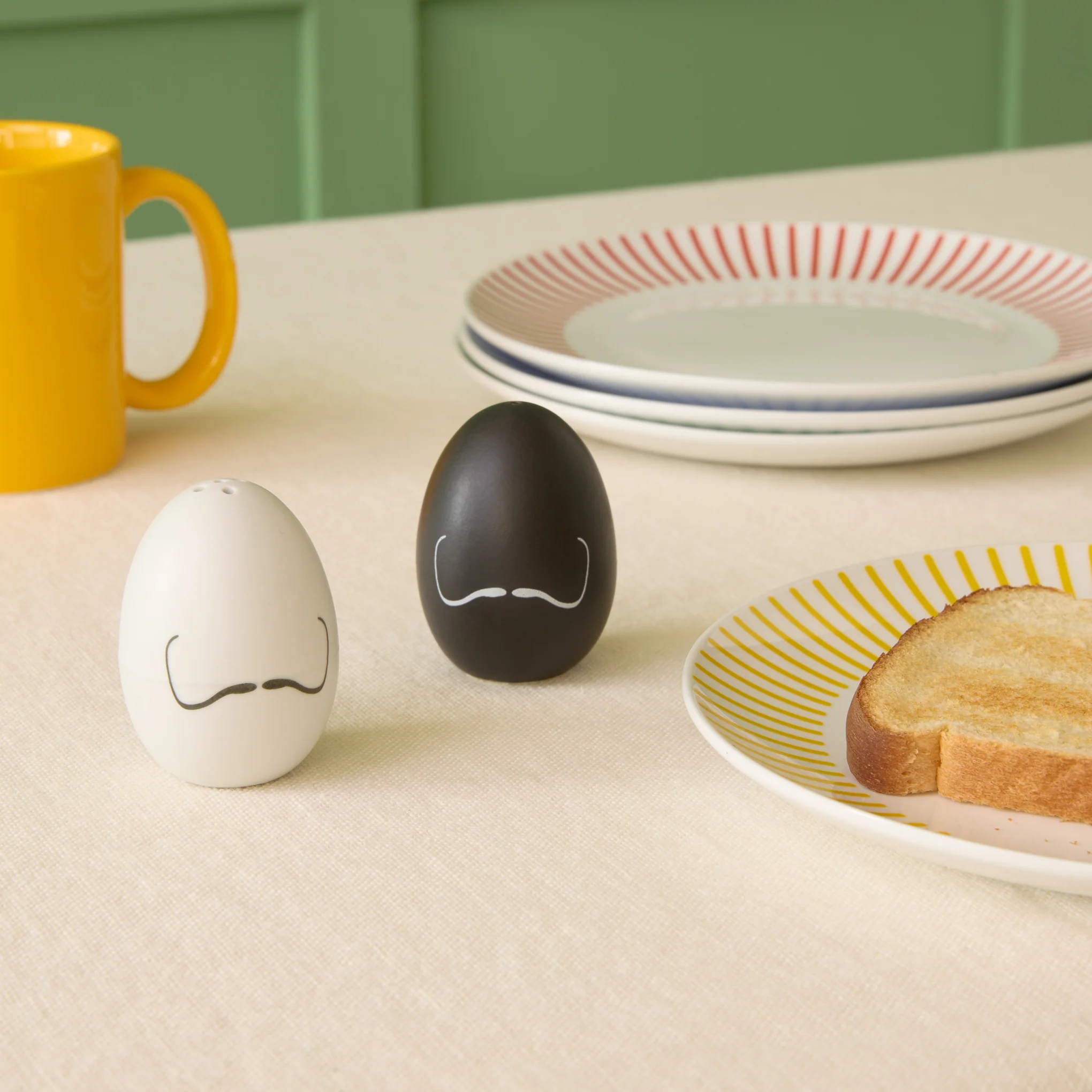 Surrealist Egg Porcelain Salt and Pepper Shakers - Set of 2 - Image 2