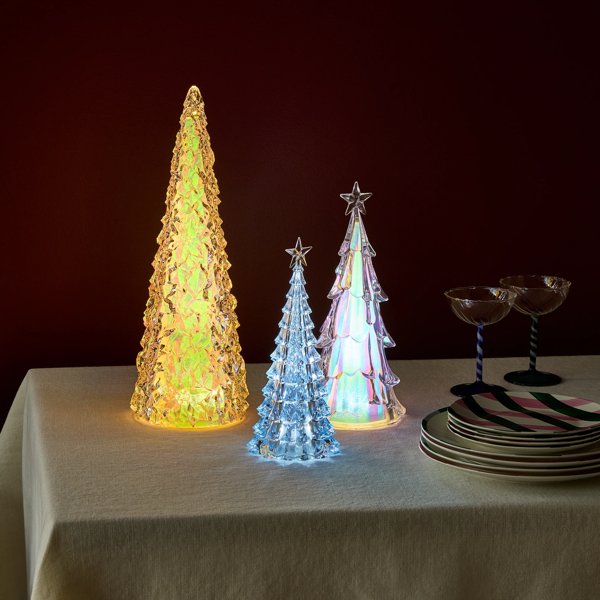 Shimmering LED Holiday Tree - Icy Blue - Image 2