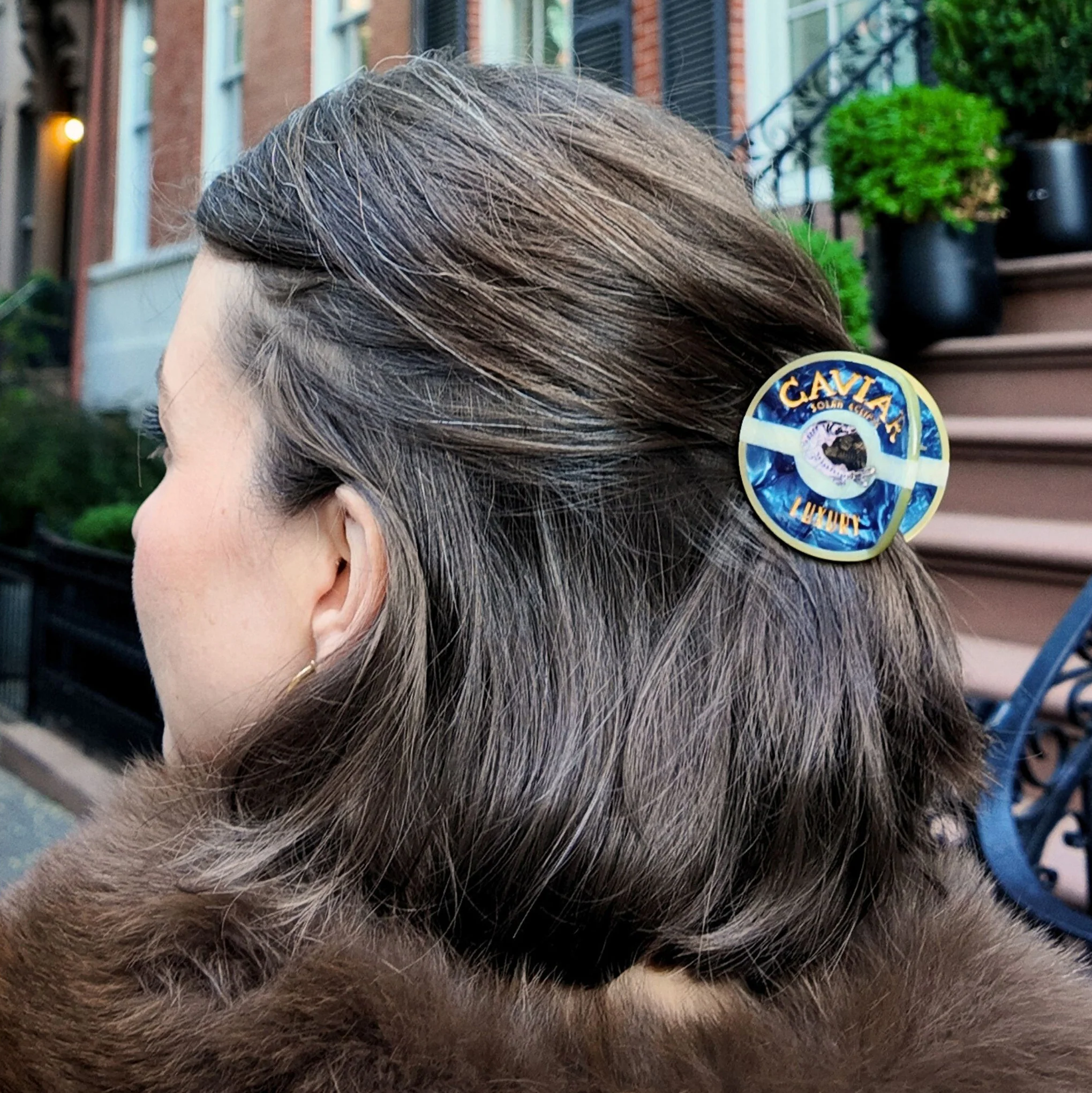 Solar Eclipse Hair Clip - Caviar - Image 2