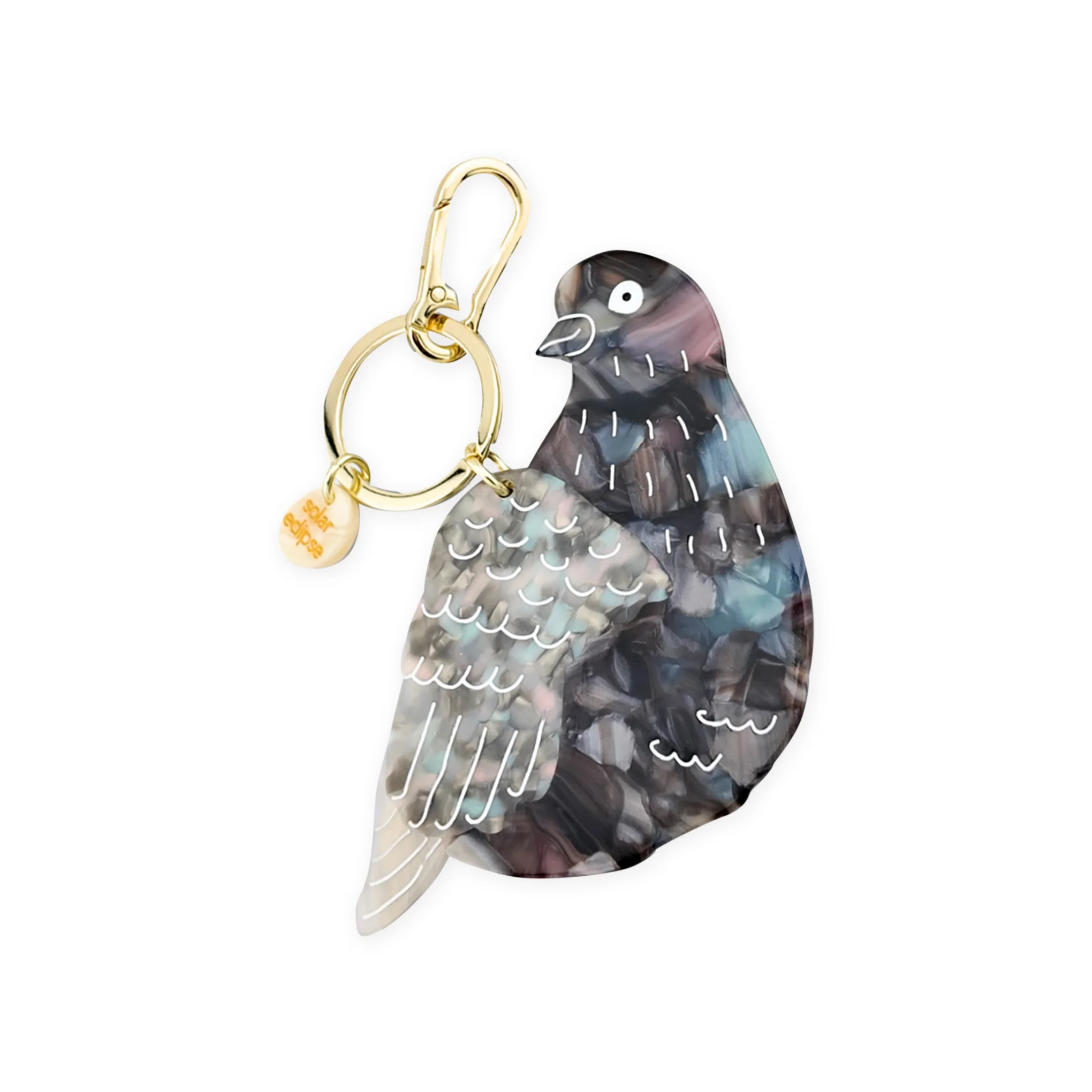 Solar Eclipse Keyring Bag Charm - Pigeon