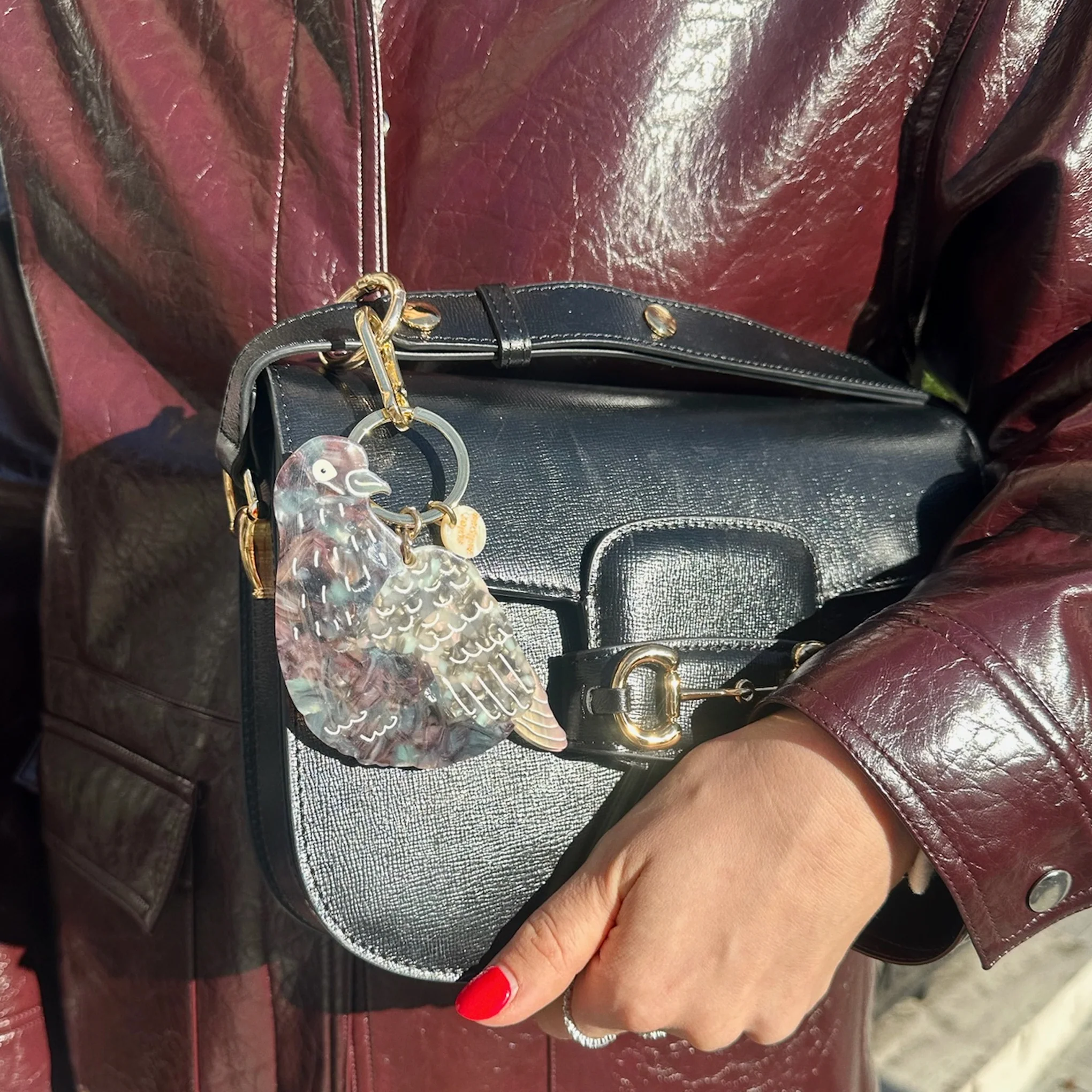 Solar Eclipse Keyring Bag Charm - Pigeon - Image 2
