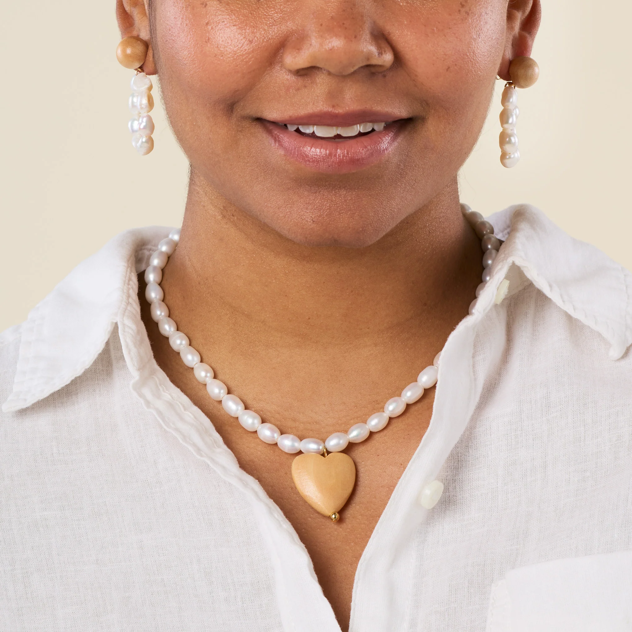 Sophie Monet Pearl Moon Earrings - Image 4