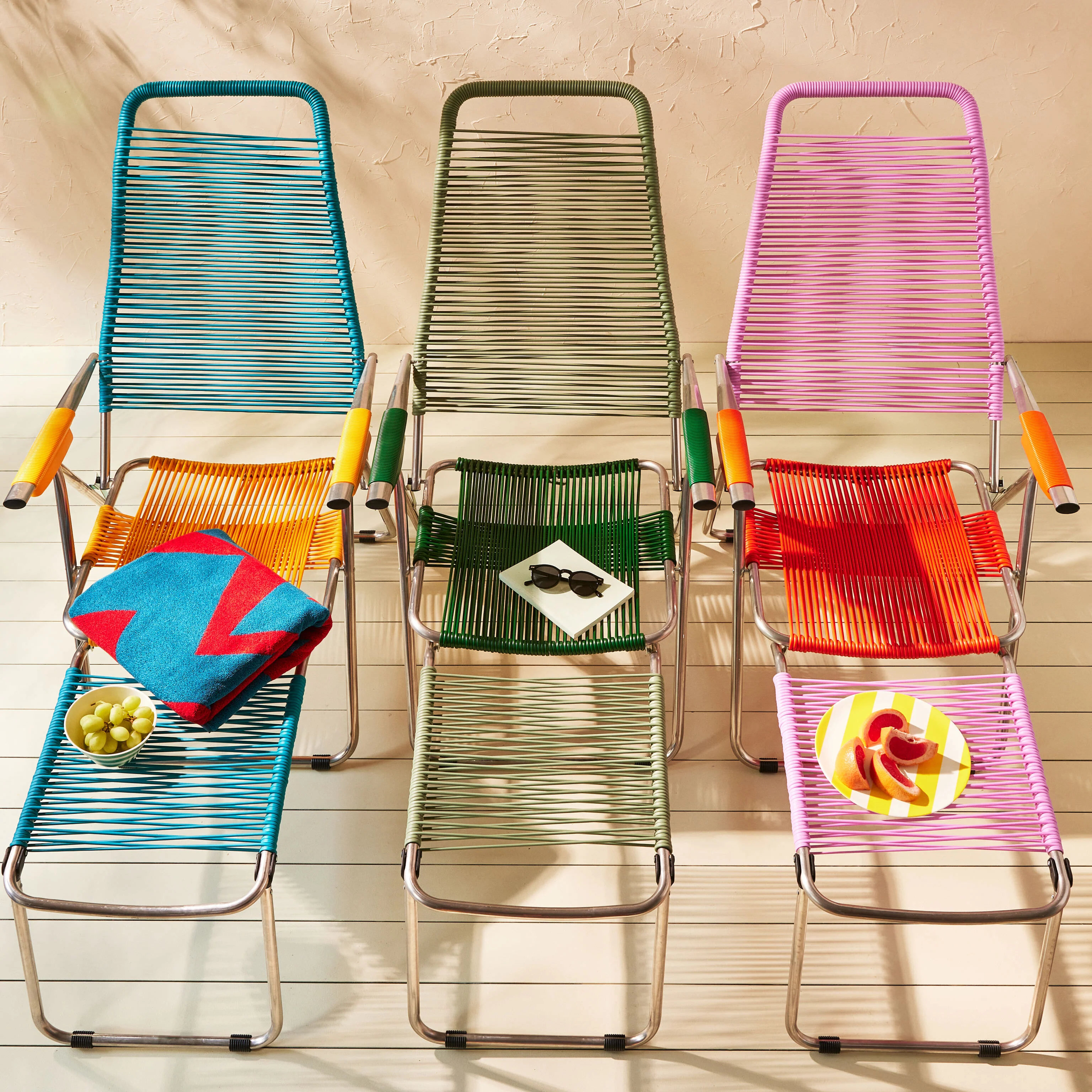 Spaghetti Outdoor Lounge Chair - Pink/ Orange - Image 7