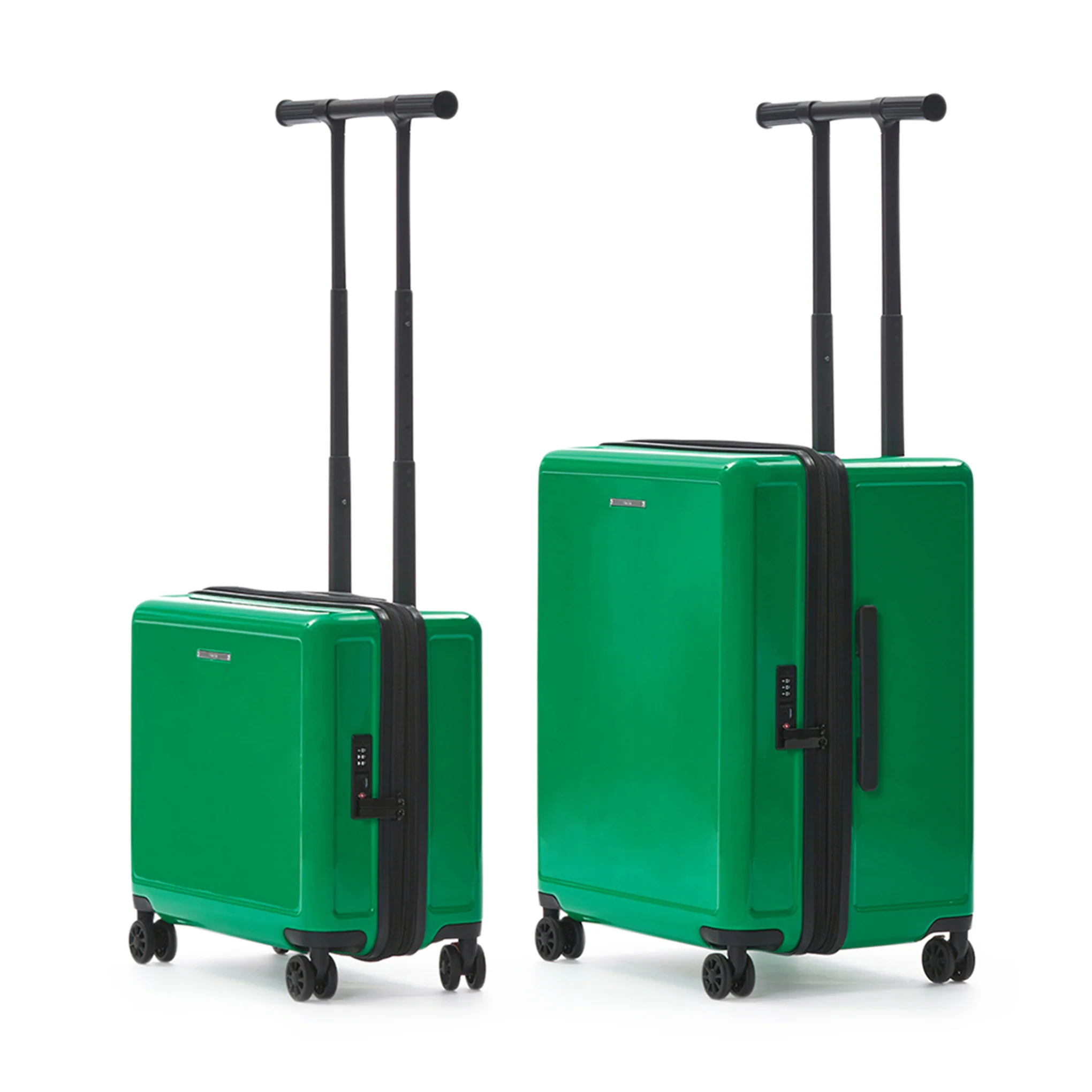 Square Expandable Suitcase with TT Handle - Checked - Image 5