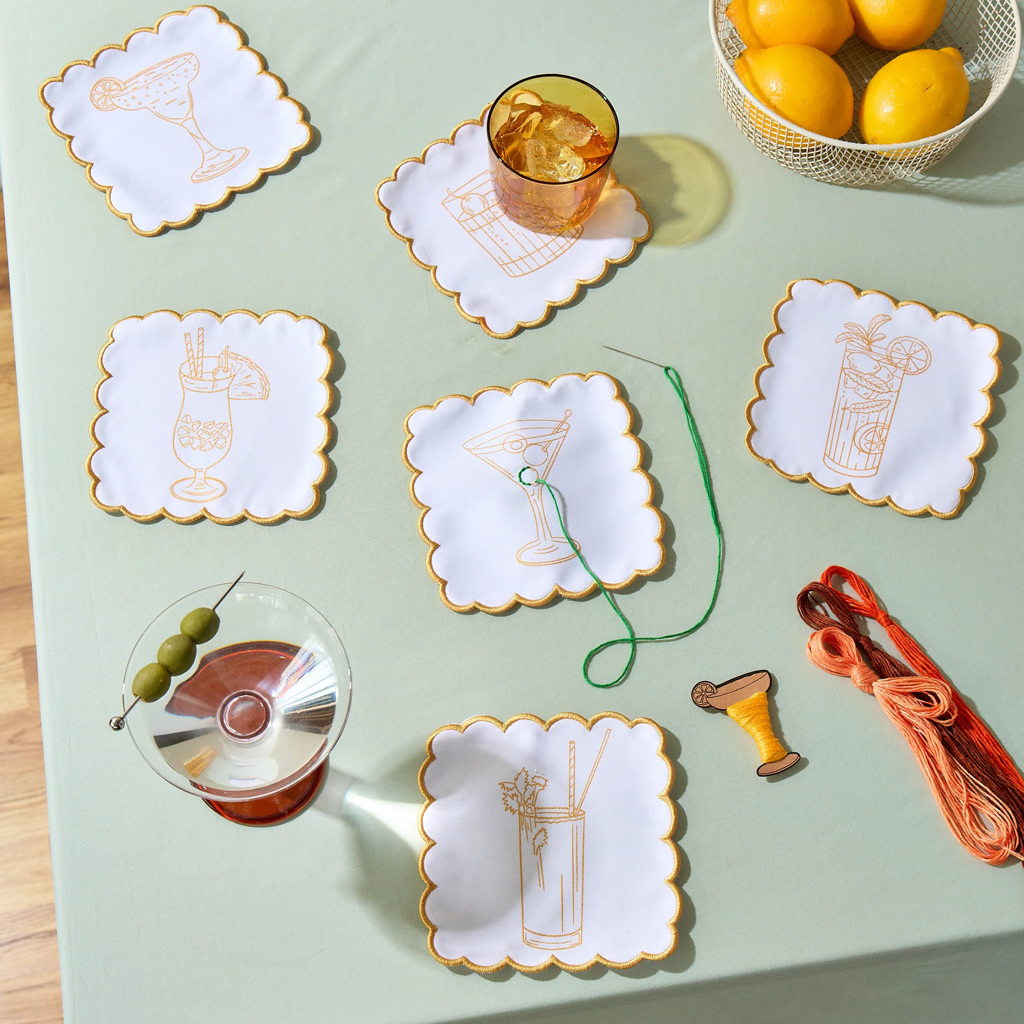 Stitch Your Own Cocktail Napkins - Set of 6 - Image 2