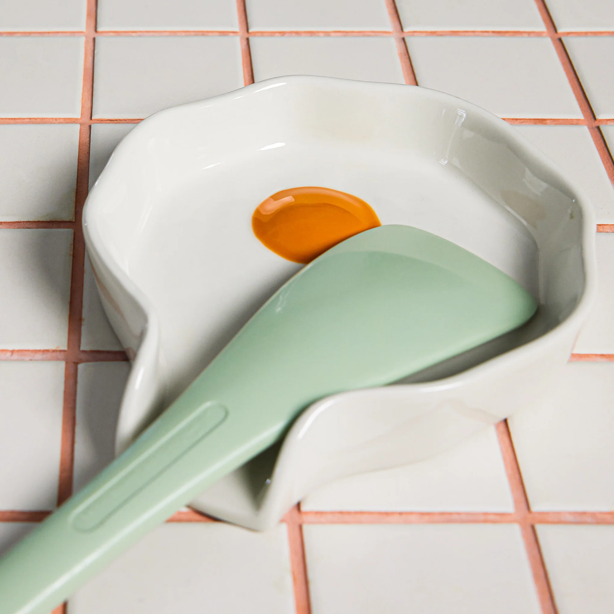 Sunny Side Up Egg Stoneware Spoon Rest - Image 3