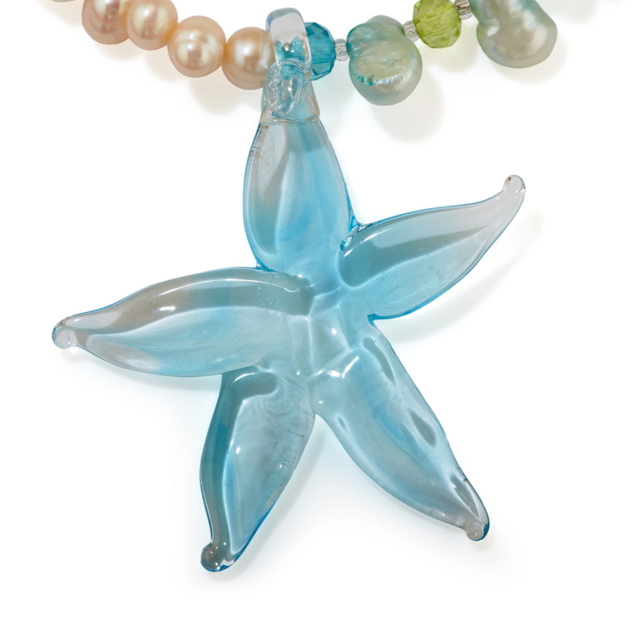 Suplais Pearl And Recycled Glass Flower Necklace - Image 3