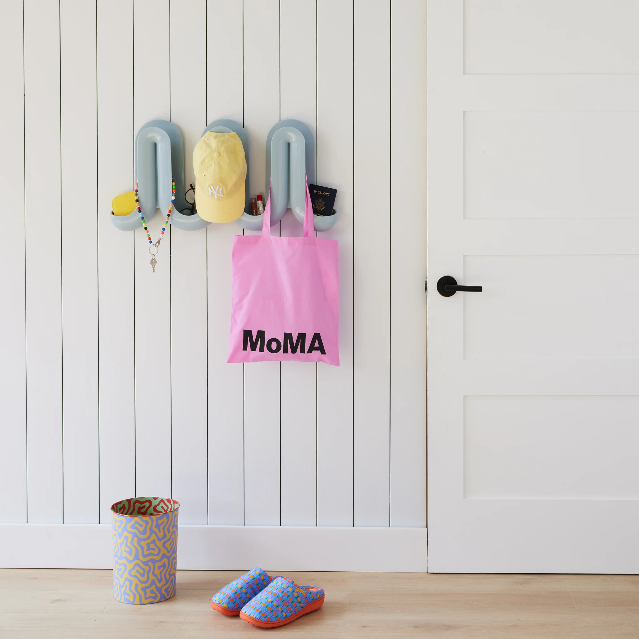 Swell Coat Rack & Wall Organizer - Blue/ Gray - Image 3