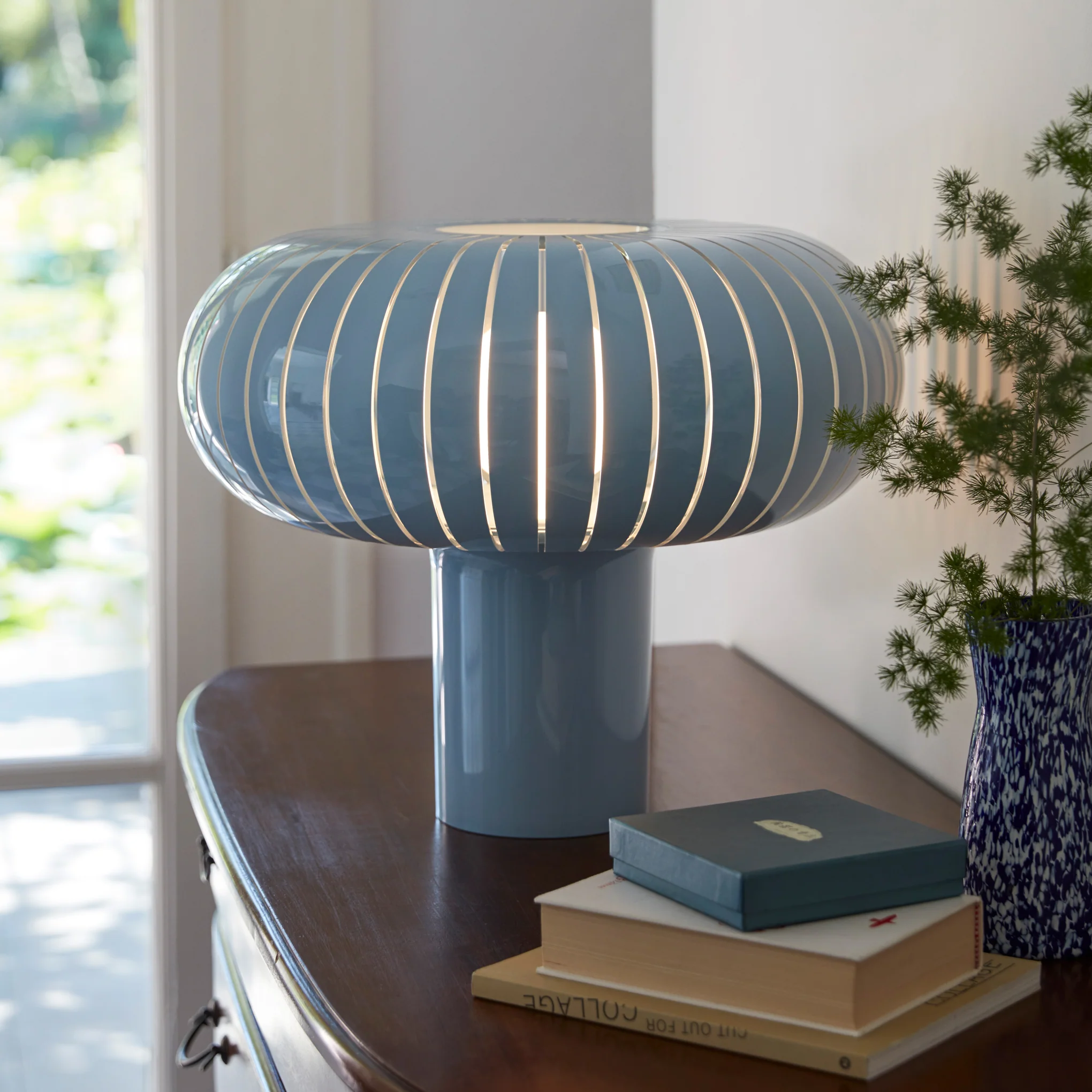 Teresa Recycled Acrylic Table Lamp - Sky Blue - Image 2