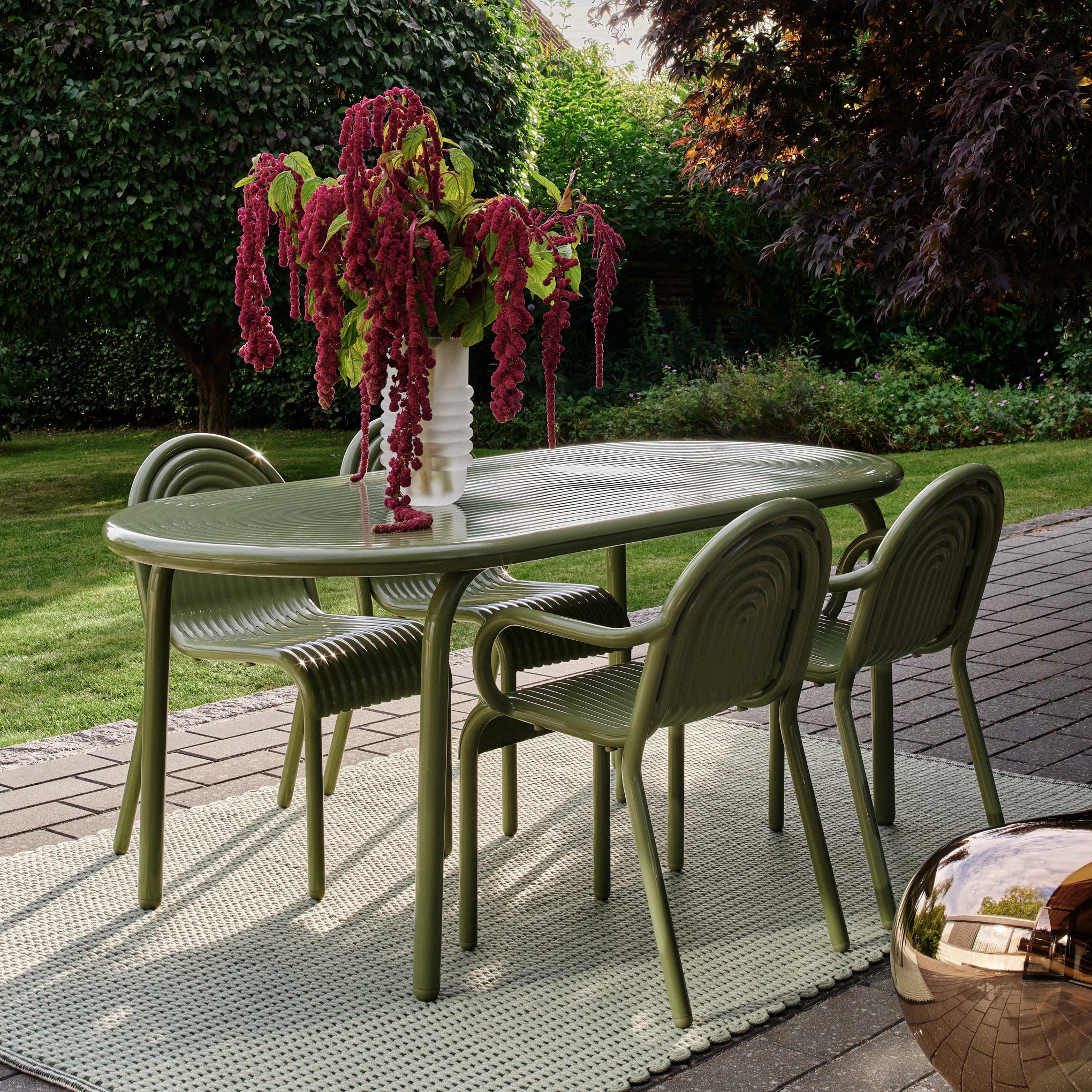Tom Dixon Groove Obround Outdoor Table - Moss - Image 5