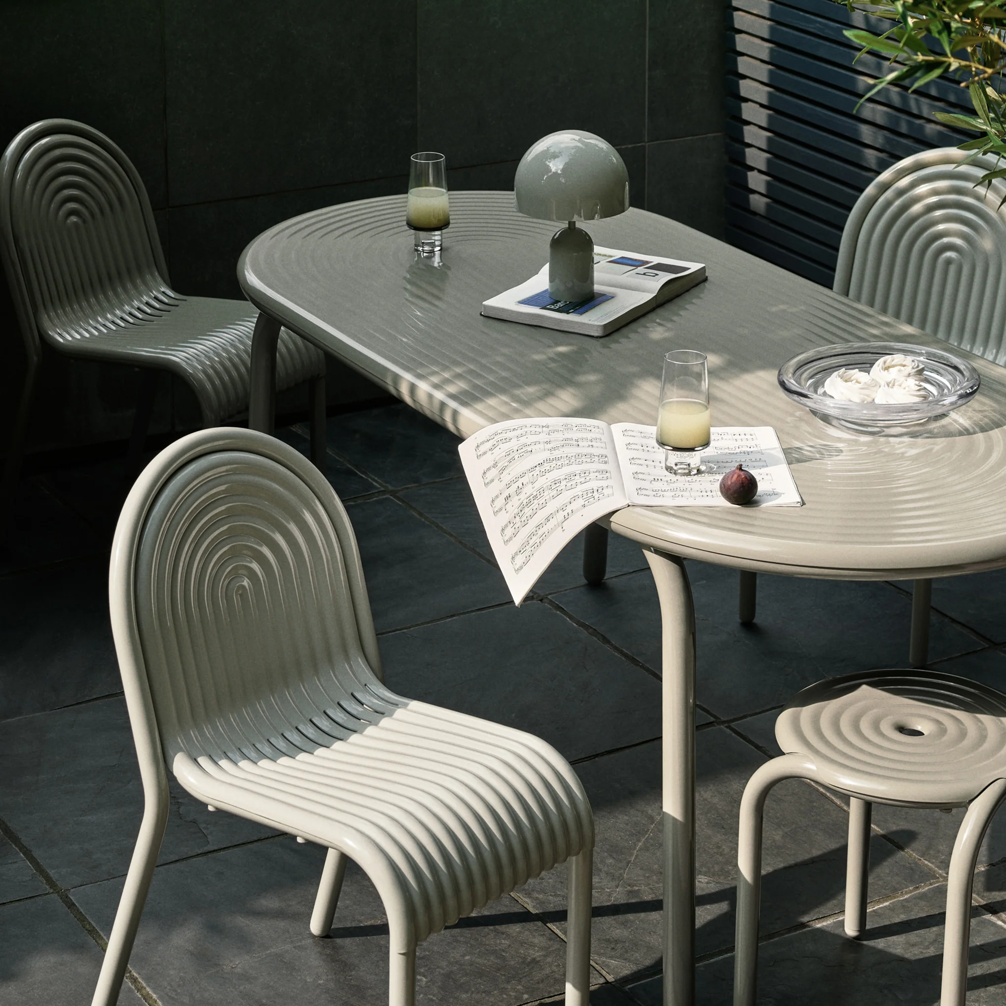 Tom Dixon Groove Obround Outdoor Table - Putty - Image 2