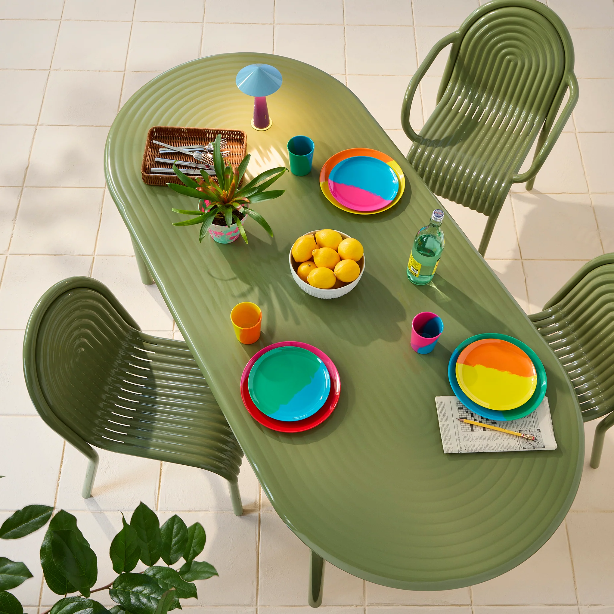Tom Dixon Groove Outdoor Stacking Side Chair - Moss - Image 2