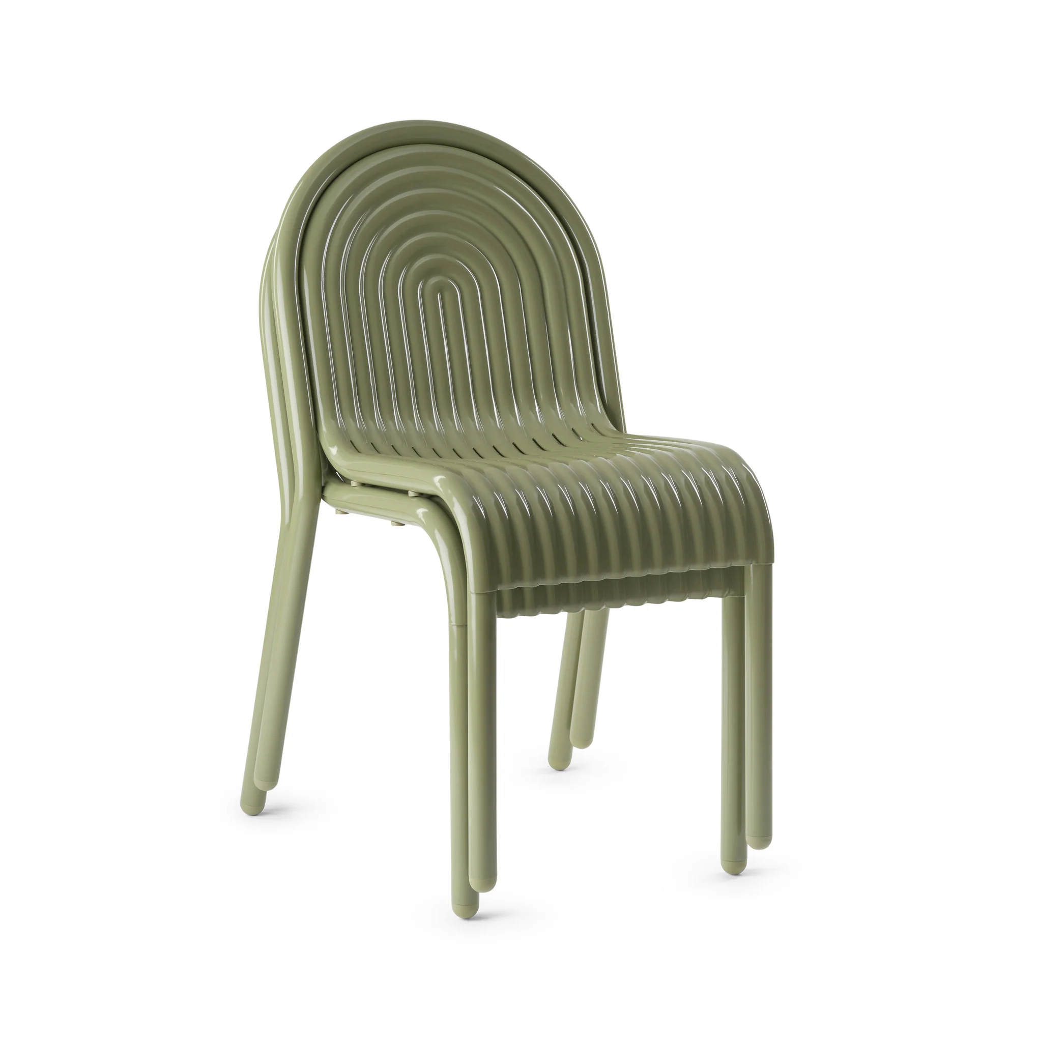 Tom Dixon Groove Outdoor Stacking Side Chair - Moss - Image 5
