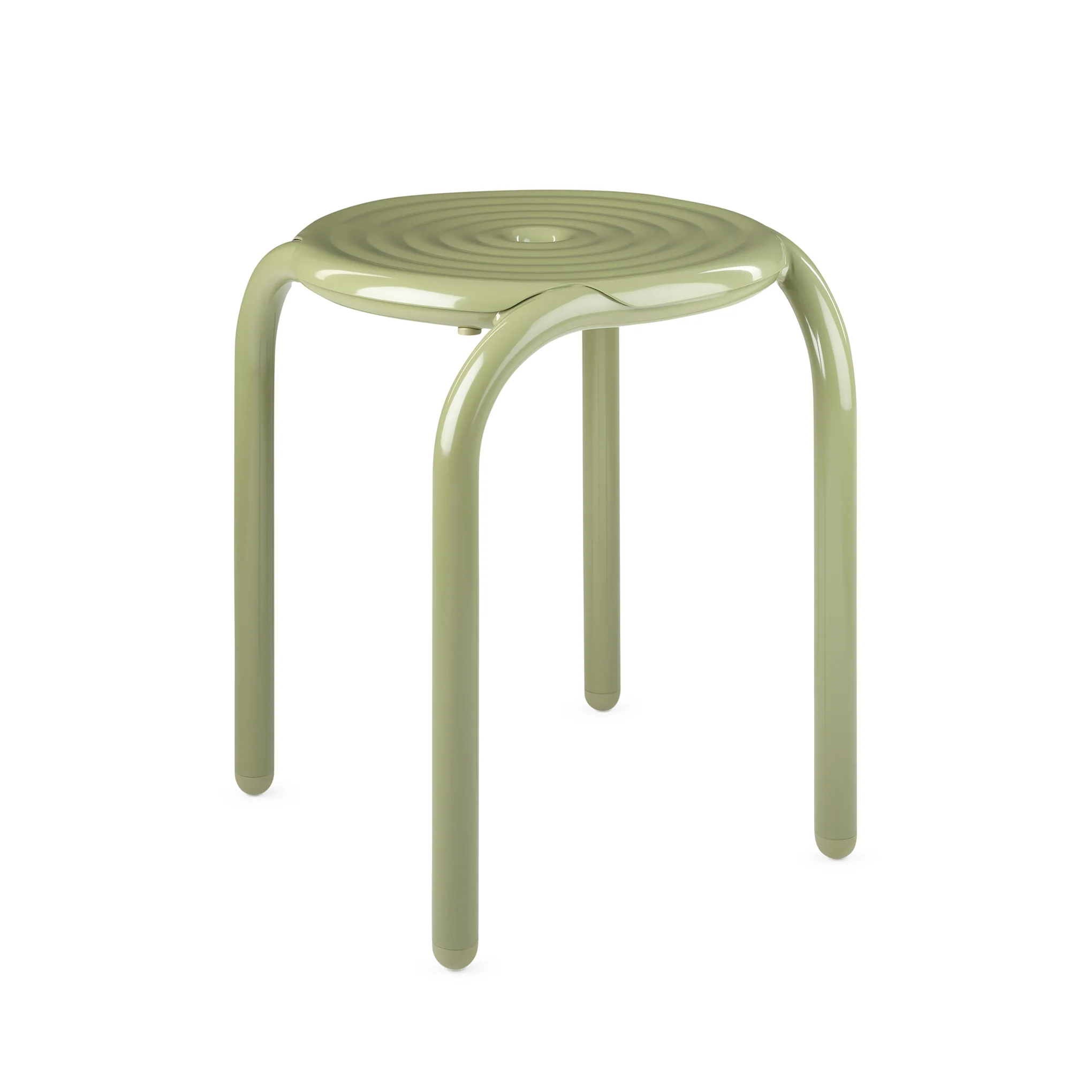 Tom Dixon Groove Stacking Outdoor Stacking Stool - Moss