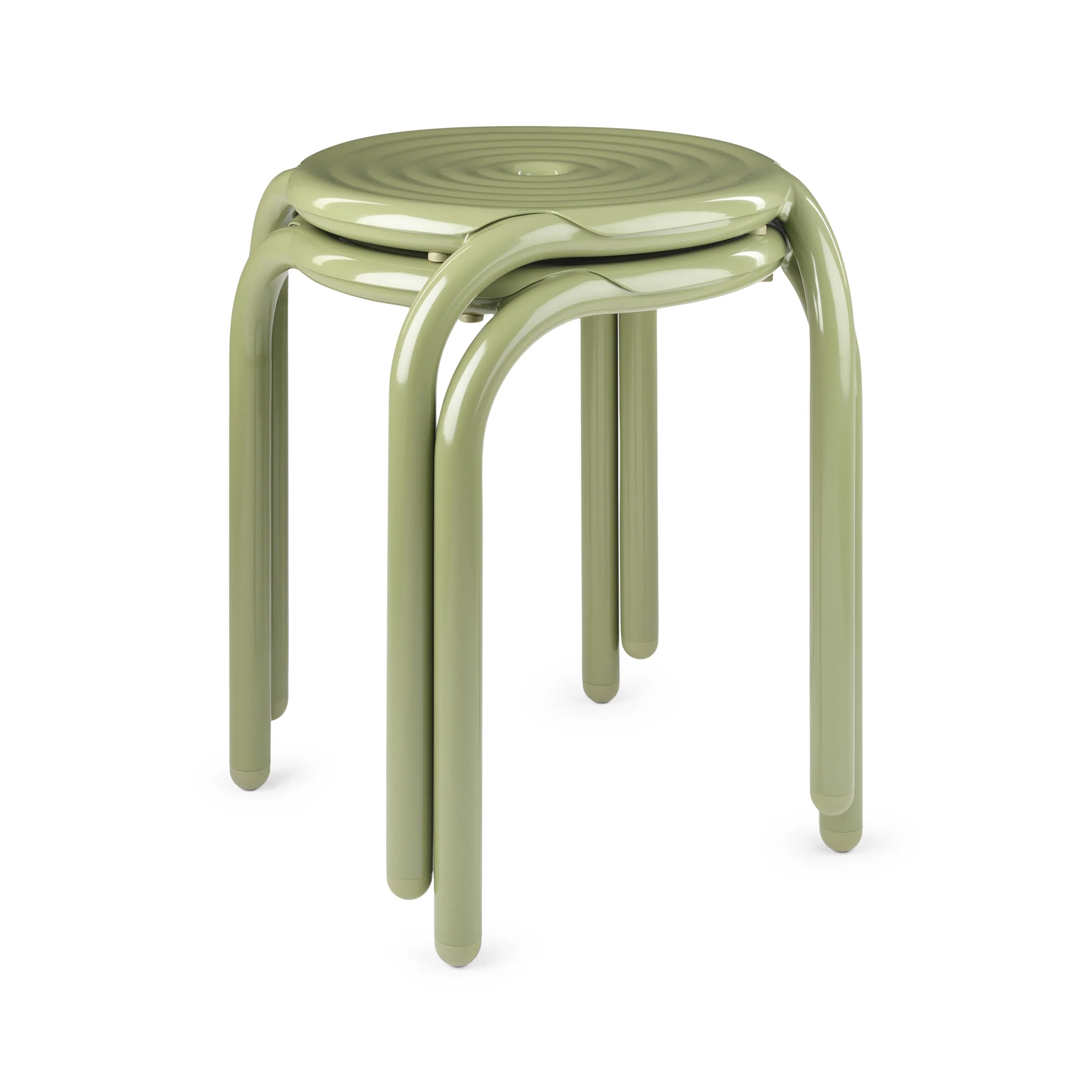Tom Dixon Groove Stacking Outdoor Stacking Stool - Moss - Image 5