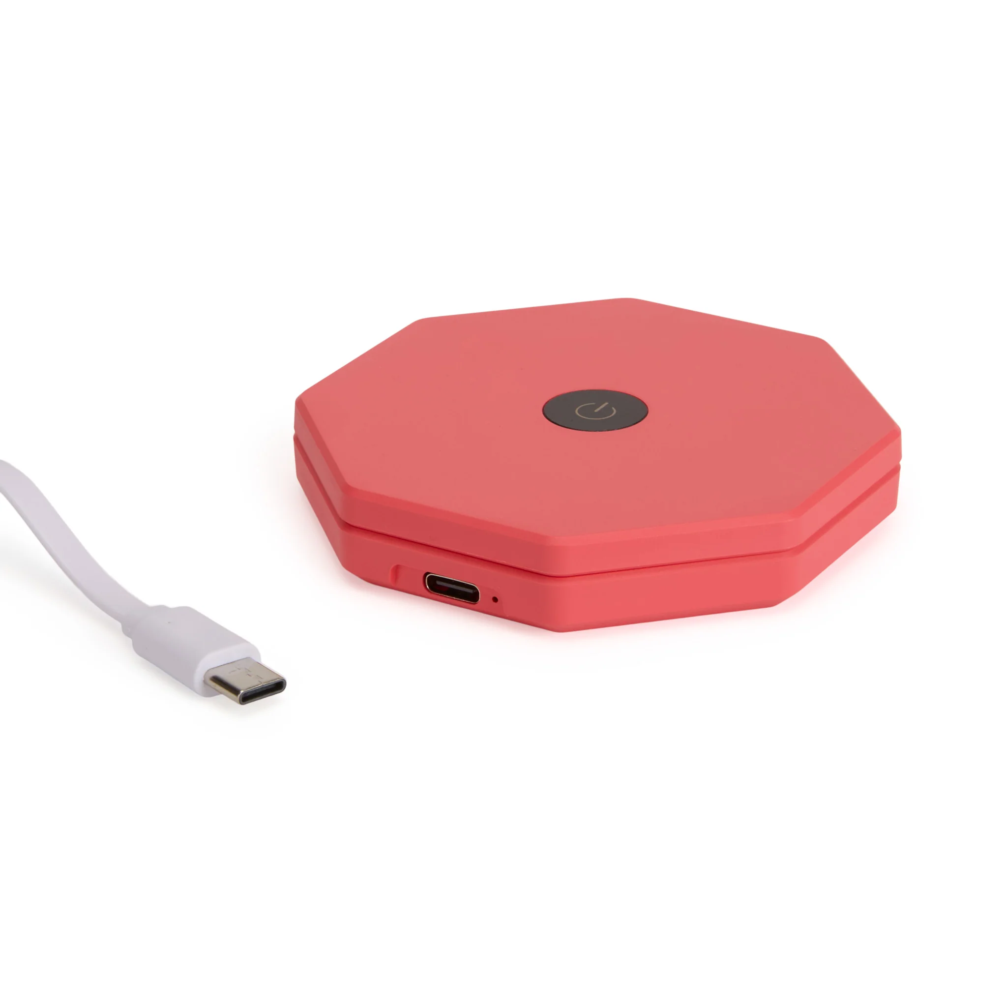 Twist Hexagon Portable Table Lamp - Coral Red - Image 8