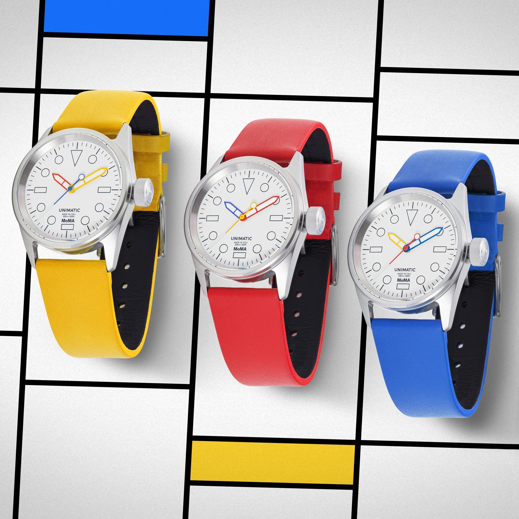 MoMA Unimatic De Stijl Modello Cinque Watch - Blue - Image 5