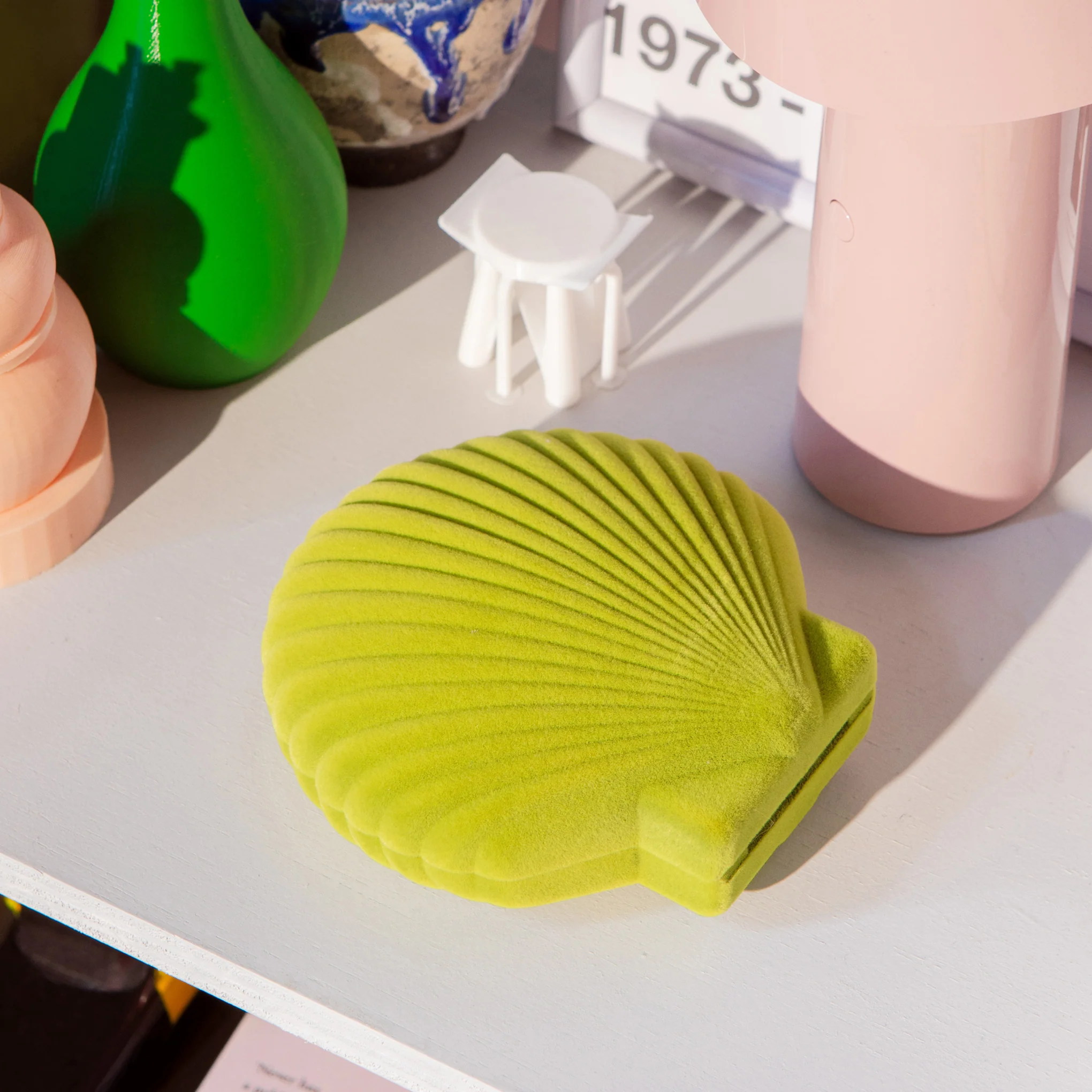 Venus Velvet Seashell Jewelry Box - Green - Image 3