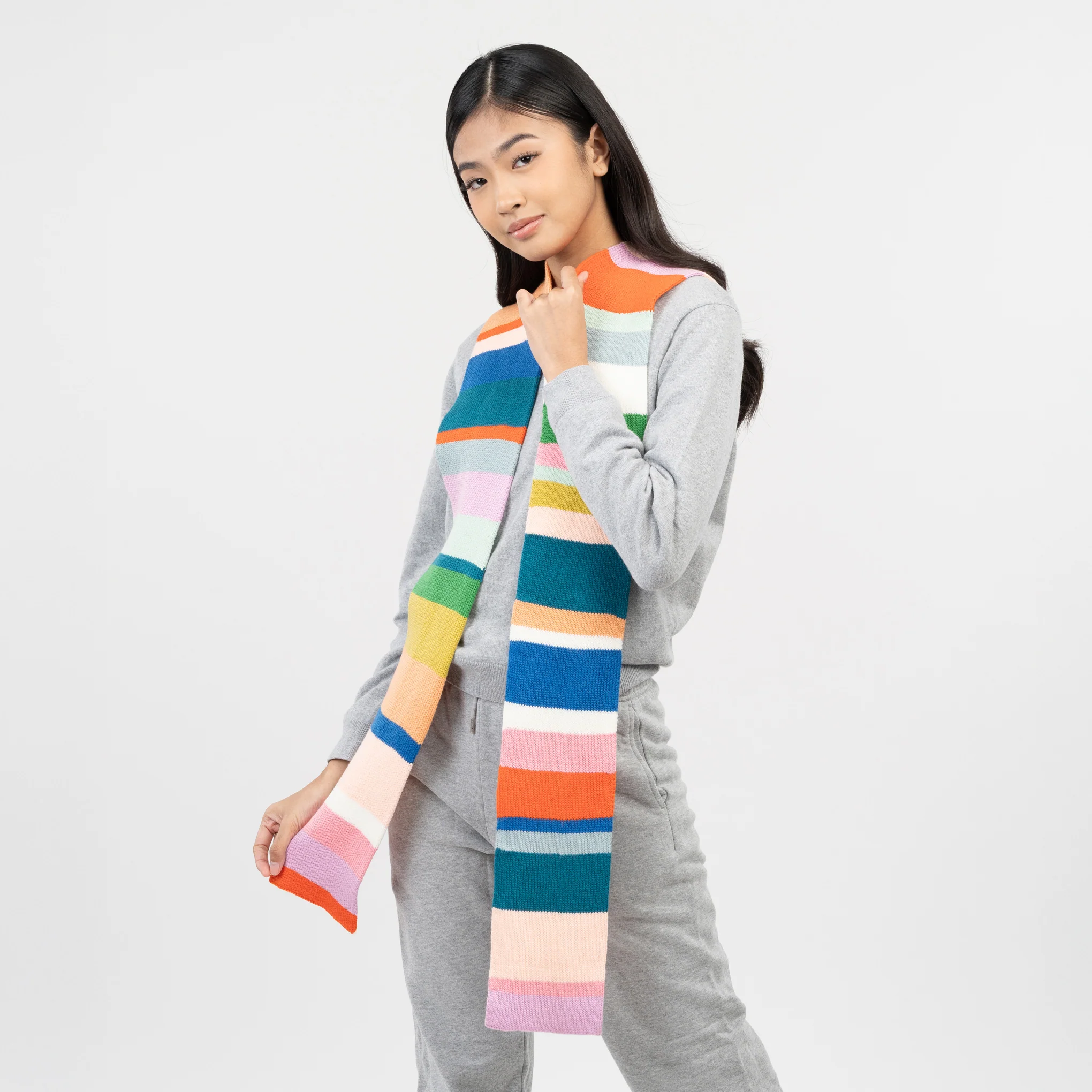 Verloop Skinny Multi Stripe Scarf - Image 5