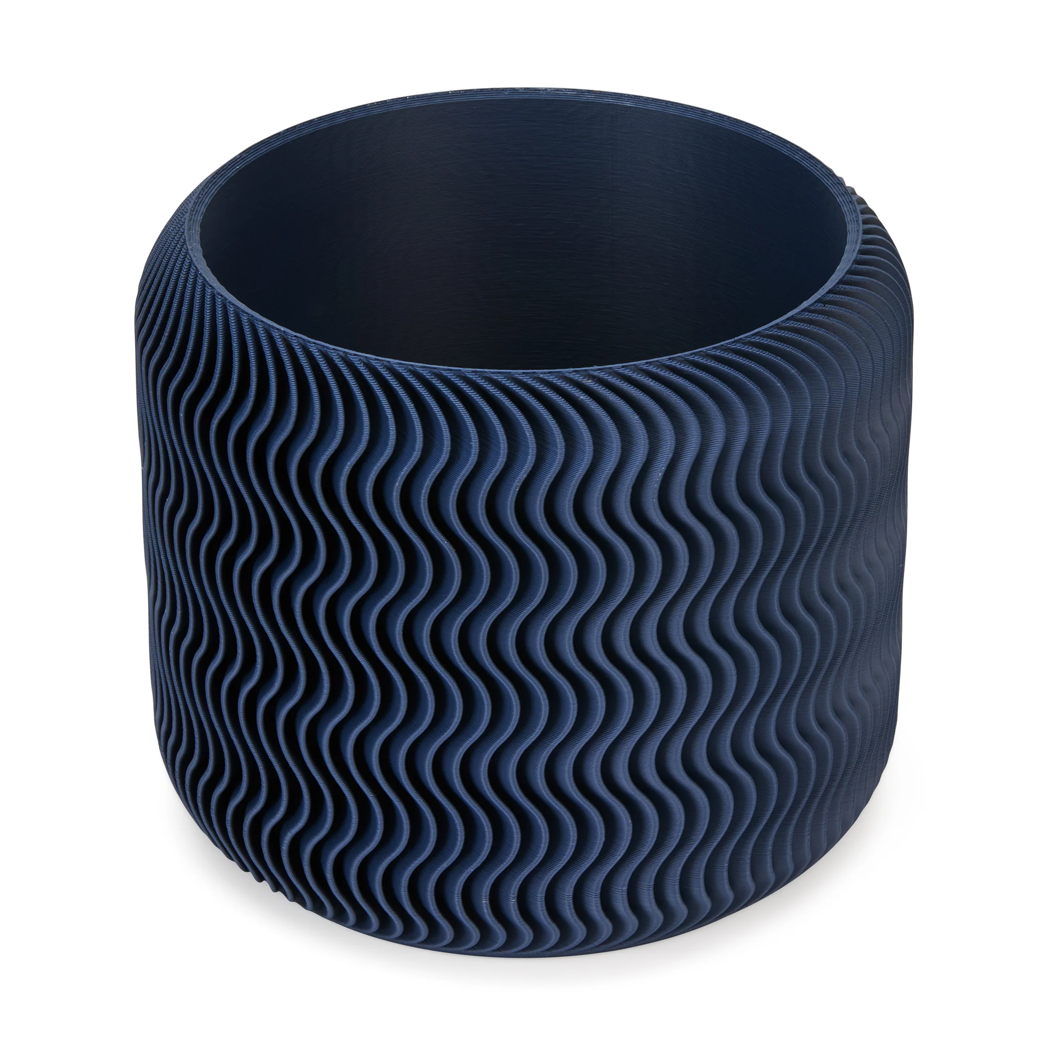 Wavy Pine 3D-Printed Planter - Midnight Blue - Image 5