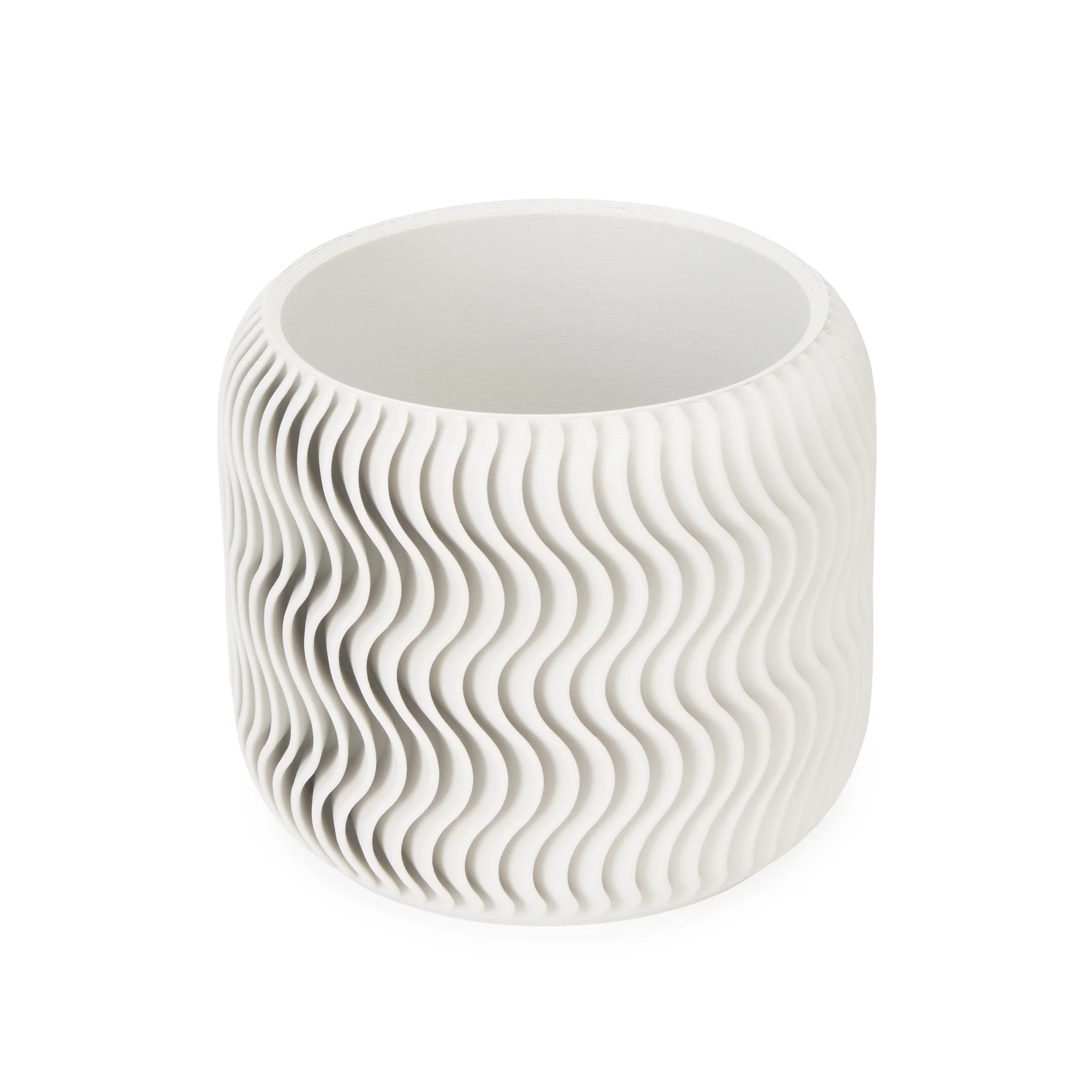 Wavy Pine 3D-Printed Planter - White - Image 5
