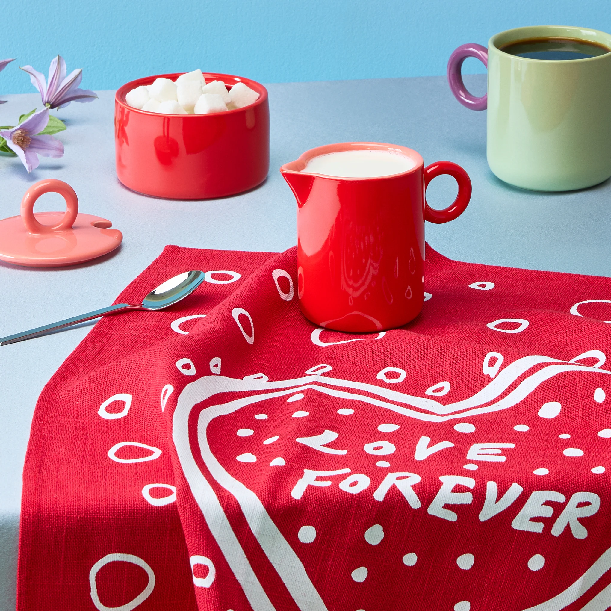 Yayoi Kusama Love Forever Linen Tea Towels - Set of 2 - Image 2