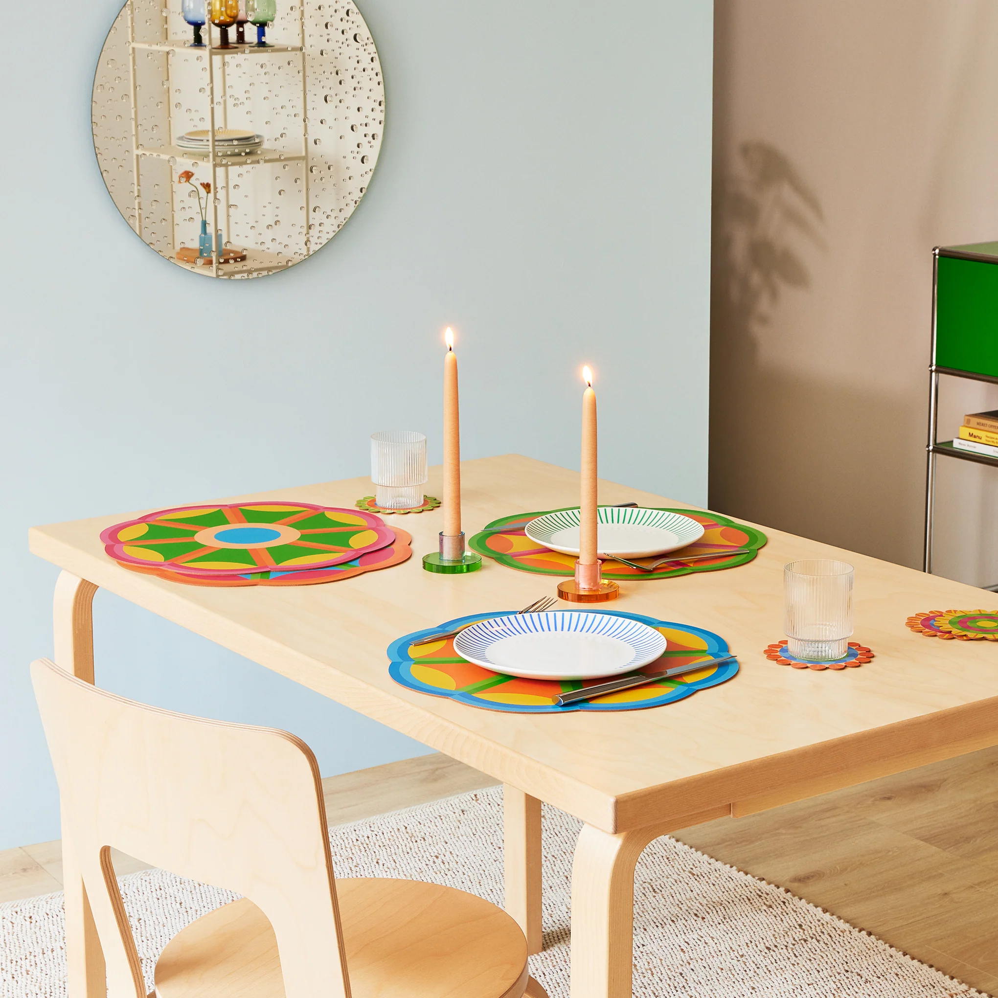 Yinka Ilori Radiant Blooms Recycled Leather Placemats - Set of 4 - Image 2