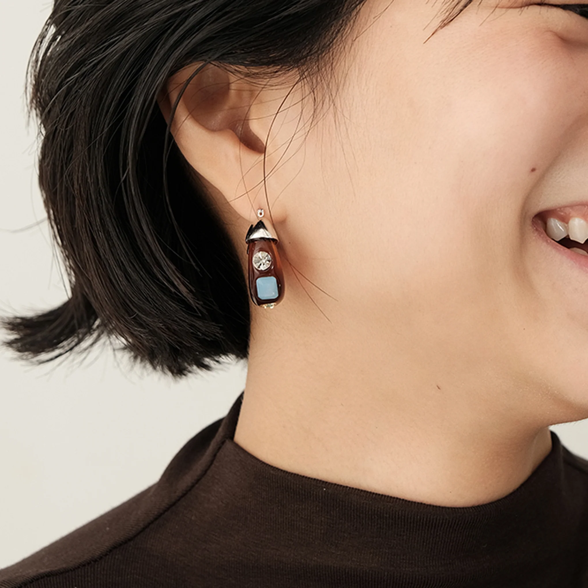 YLYL Pope Hoop Earrings - Amber - Image 2